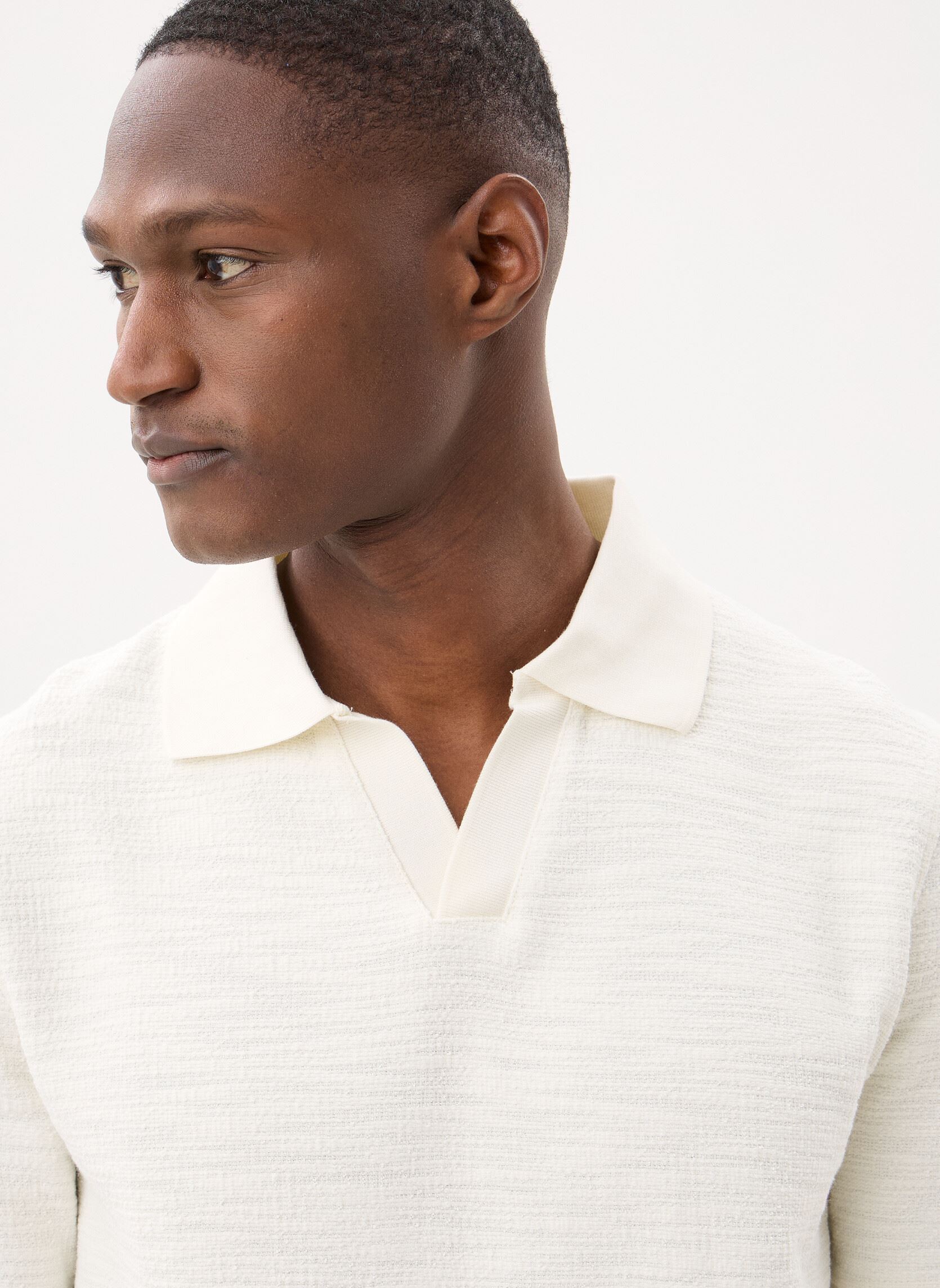 Polos manches courtes Samac v-neck polo 15974 homme blanc Samsoe Samsoe Polos manches courtes Samac v-neck polo 15974 homme blanc Clear Cream