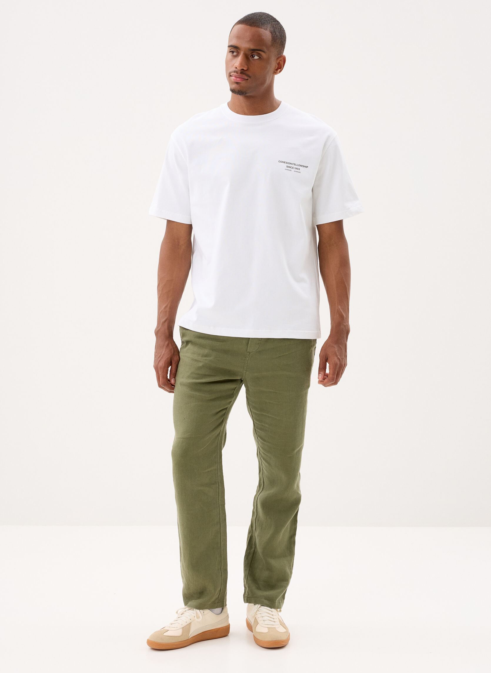 Tee-shirts manches courtes Sacohen t-shirt 11725 homme blanc Samsoe Samsoe Tee-shirts manches courtes Sacohen t-shirt 11725 homme blanc Green Stamp