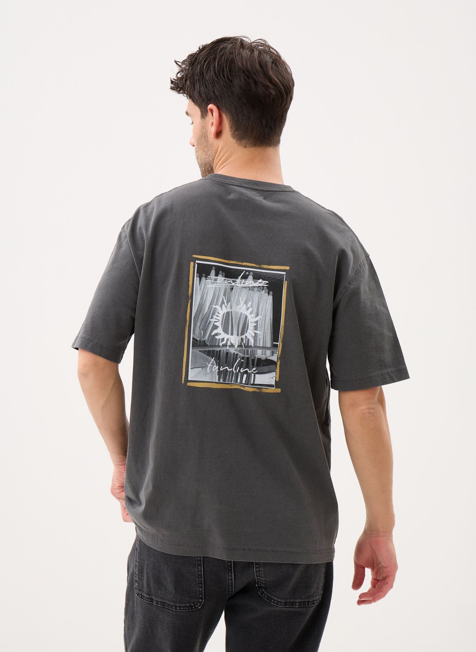 Tee-shirts manches courtes Sagergei t-shirt 15489 homme gris Samsoe Samsoe Tee-shirts manches courtes Sagergei t-shirt 15489 homme gris Black tanline