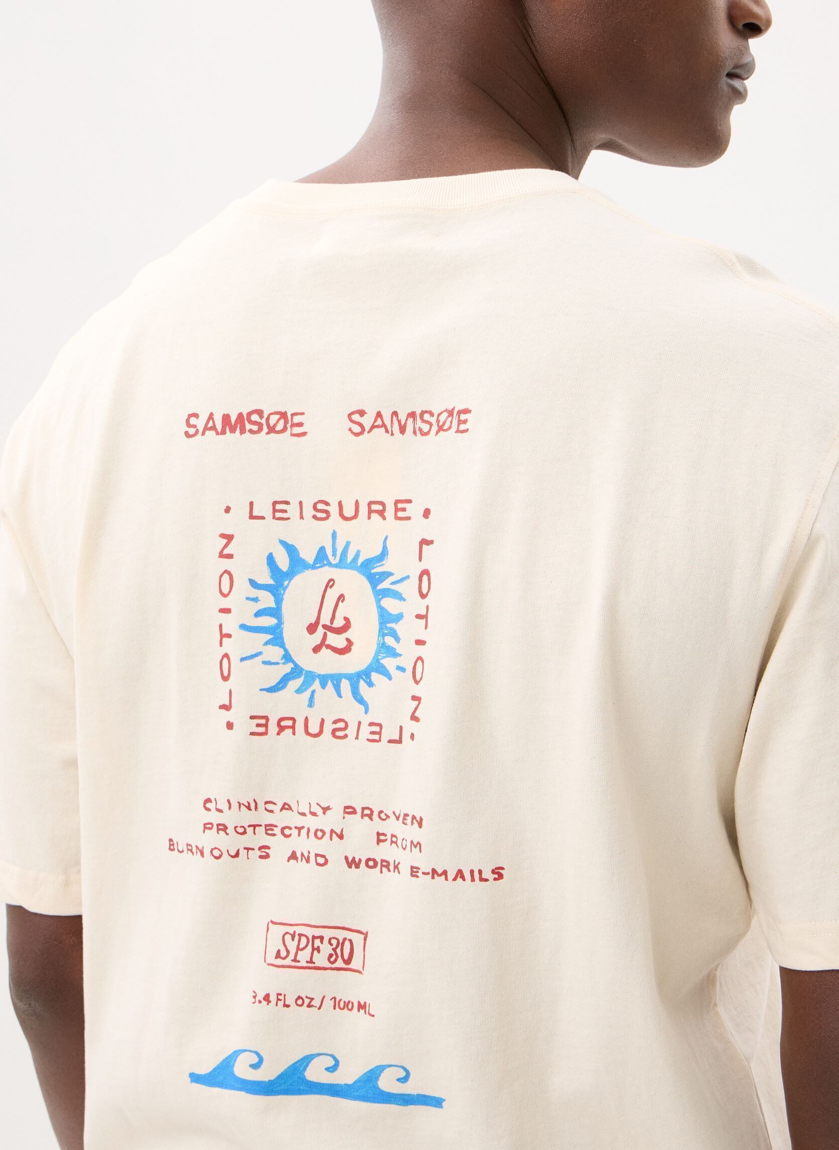 T-shirts met korte mouwen Sagergei t-shirt 15316 heren wit Samsoe Samsoe T-shirts met korte mouwen Sagergei t-shirt 15316 heren wit Neutral leisure
