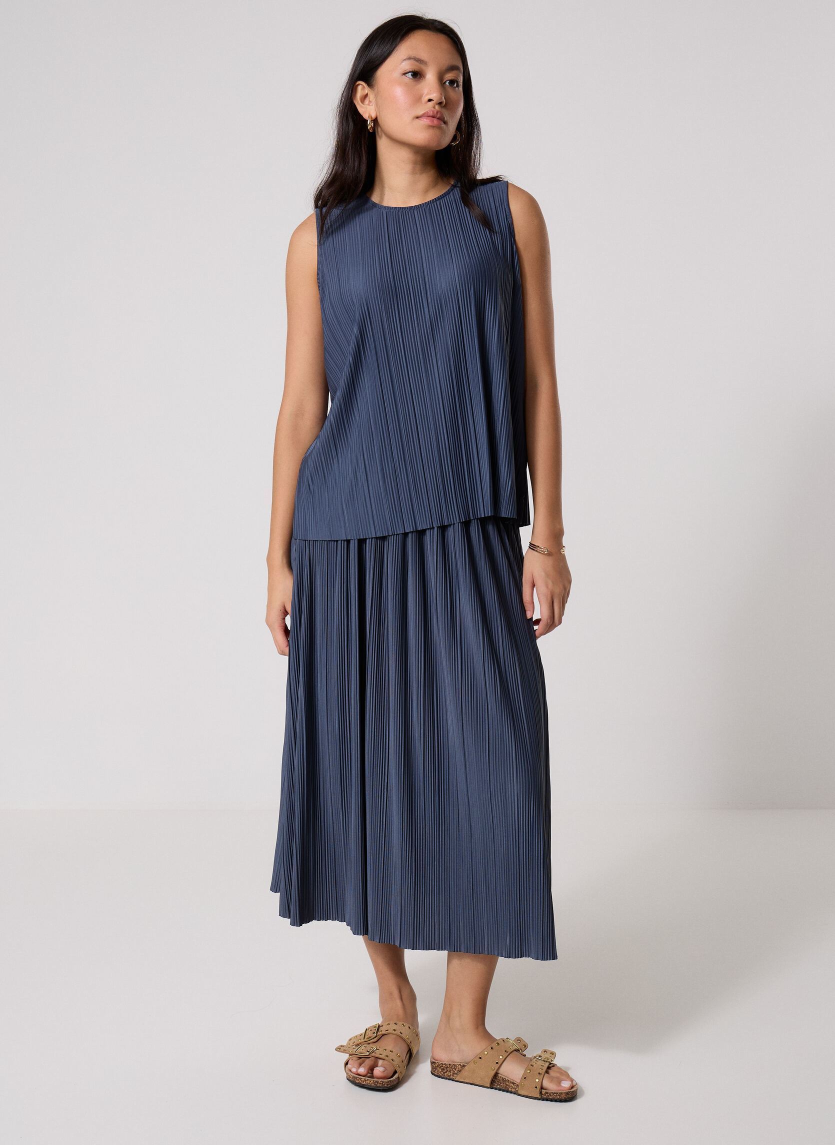 Halflange rokken Uma Skirt 10167 dames blauw Samsoe Samsoe Halflange rokken Uma Skirt 10167 dames blauw OMBRE BLUE