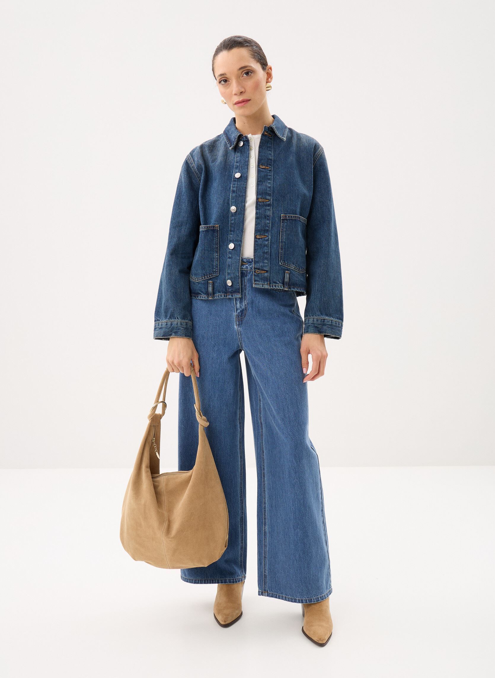 Vestes en jean Sanadina jacket 15891 femme bleu Samsoe Samsoe Vestes en jean Sanadina jacket 15891 femme bleu Nippon