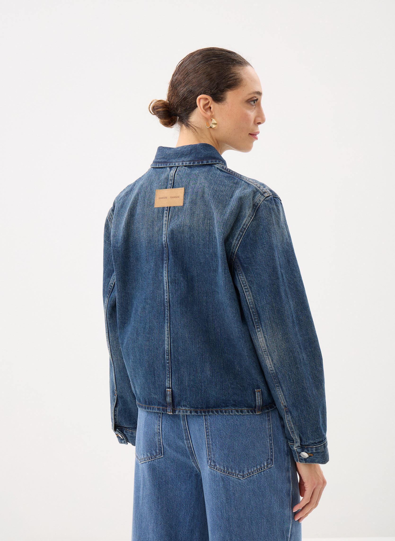 Vestes en jean Sanadina jacket 15891 femme bleu Samsoe Samsoe Vestes en jean Sanadina jacket 15891 femme bleu Nippon