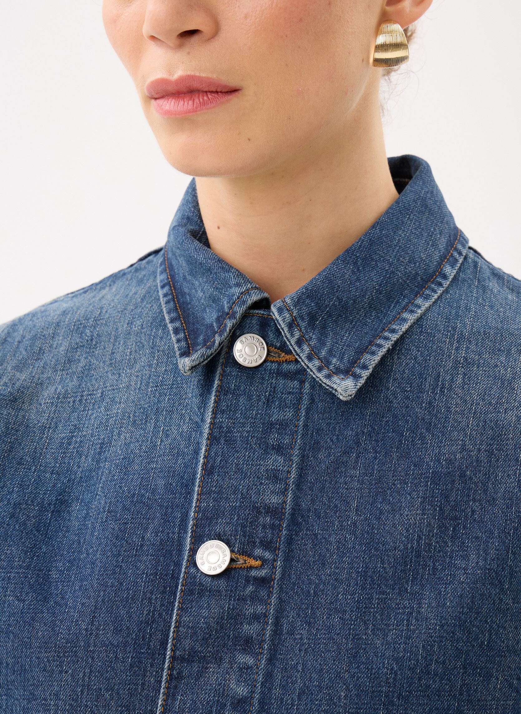 Vestes en jean Sanadina jacket 15891 femme bleu Samsoe Samsoe Vestes en jean Sanadina jacket 15891 femme bleu Nippon