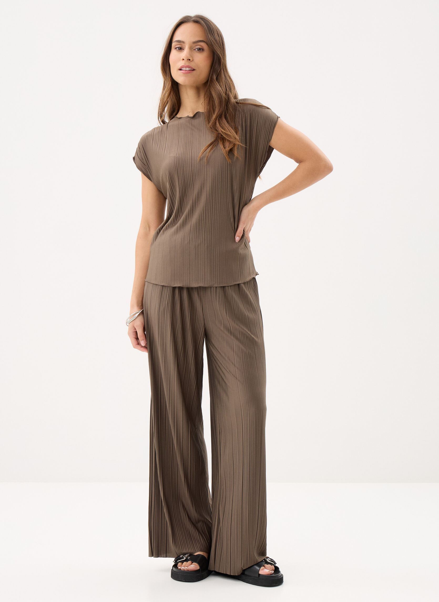 Kurzarm-T-Shirts Sauma top 10167 damen braun Samsoe Samsoe Kurzarm-T-Shirts Sauma top 10167 damen braun Major Brown