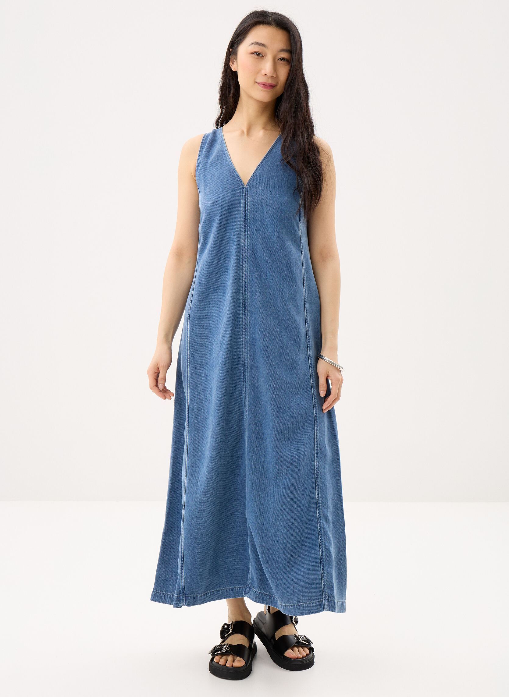 Jurken Saskylar dress 15645 dames blauw Samsoe Samsoe Jurken Saskylar dress 15645 dames blauw Medium Denim Blue