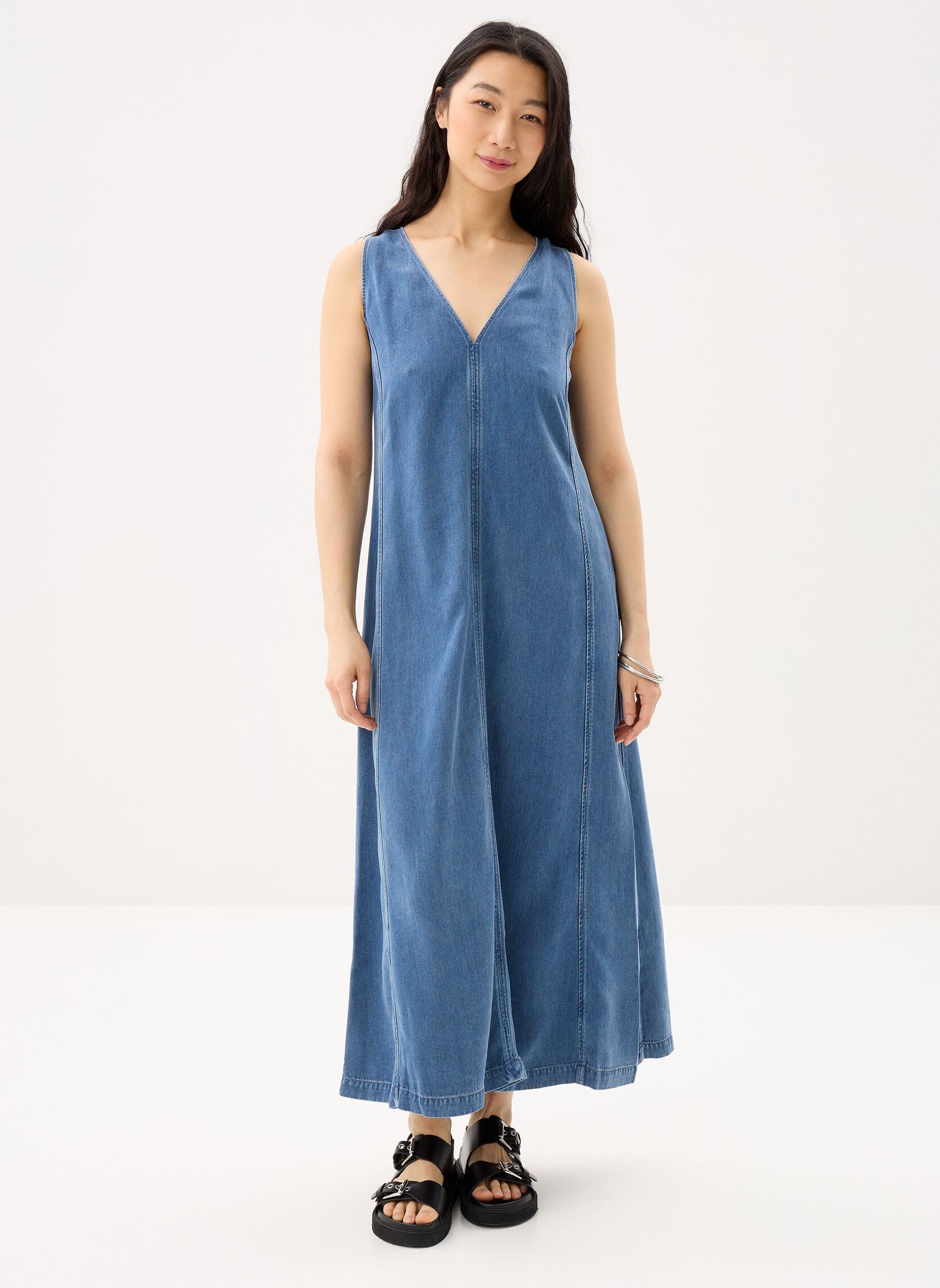 Jurken Saskylar dress 15645 dames blauw Samsoe Samsoe Jurken Saskylar dress 15645 dames blauw Medium Denim Blue