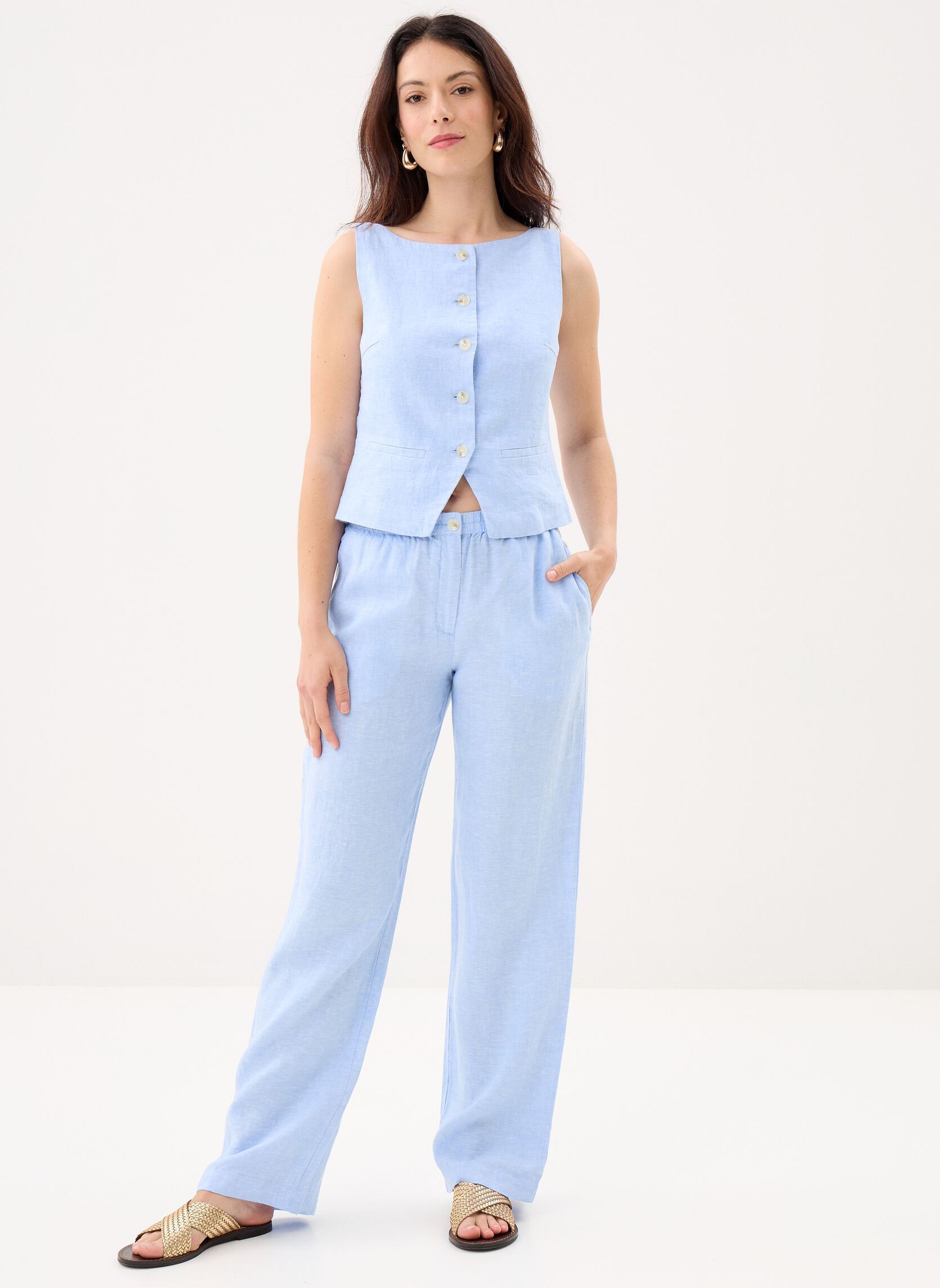 Westen Saloves vest 14329 damen blau Samsoe Samsoe Westen Saloves vest 14329 damen blau Bel Air Blue Mel.
