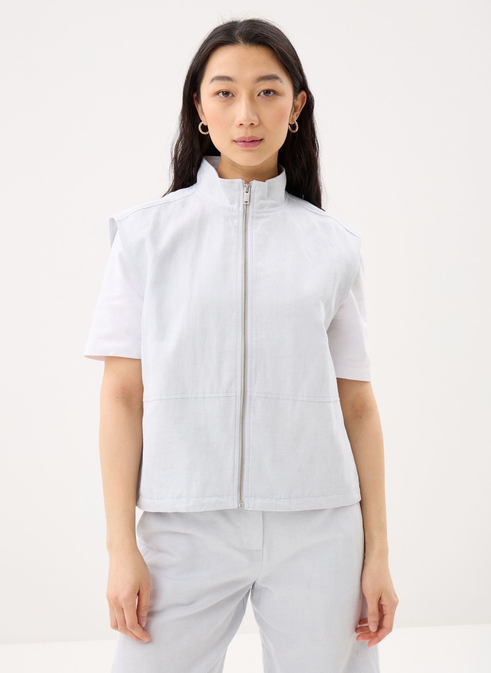 Vestes de blazer Sakaila vest 15930 femme bleu Samsoe Samsoe Vestes de blazer Sakaila vest 15930 femme bleu Gray Dawn Mel.