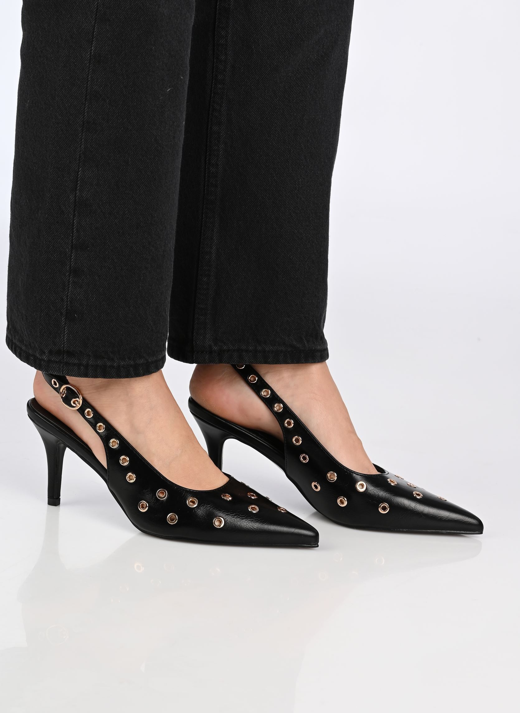 Escarpins à brides Escarpin slingback THEAEYELET femme noir MADE BY Escarpins à brides Escarpin slingback THEAEYELET femme noir NOIR