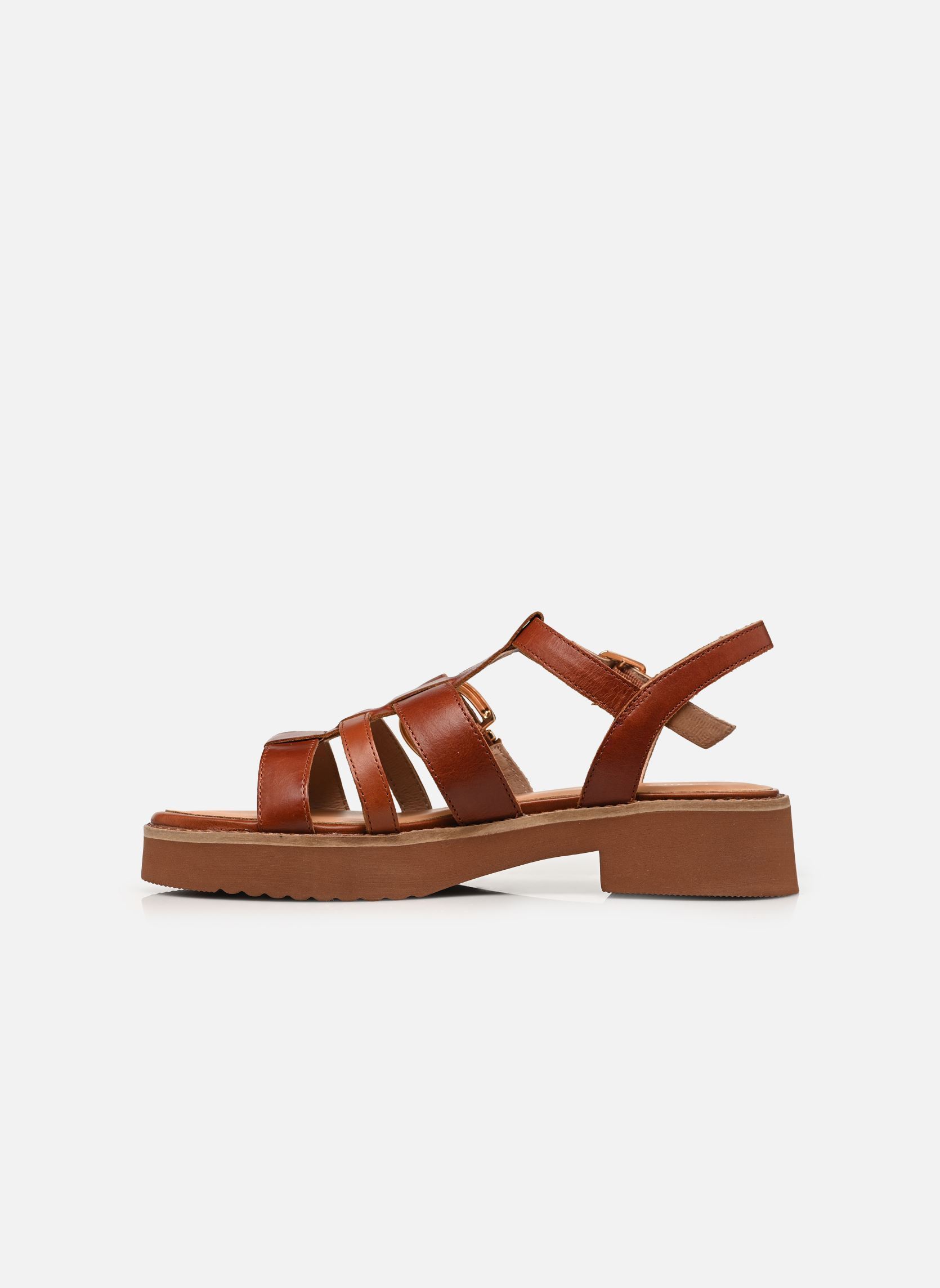 Sandalias y plataformas de cuña CLAUDIA mujer marrón Karston Sandalias y plataformas de cuña CLAUDIA mujer marrón Cognac