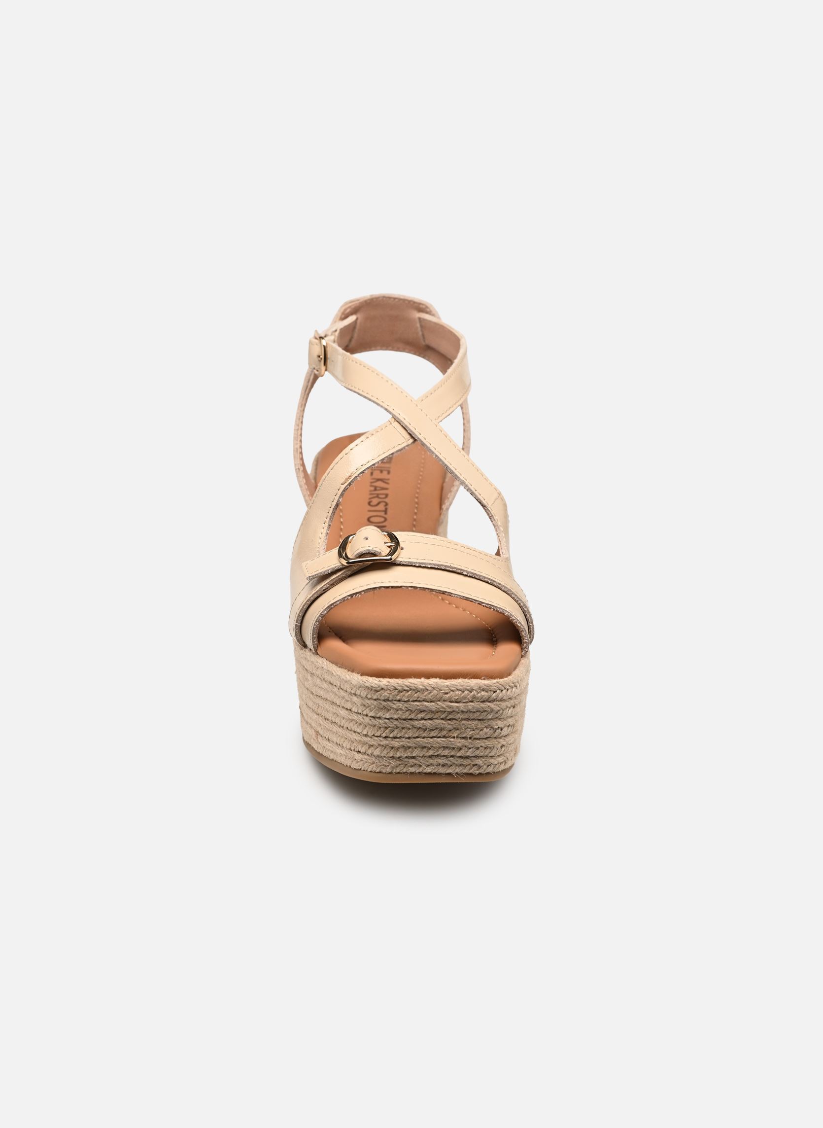 Sandalen met sleehak en plateau NAPOLIE dames wit Karston Sandalen met sleehak en plateau NAPOLIE dames wit Creme