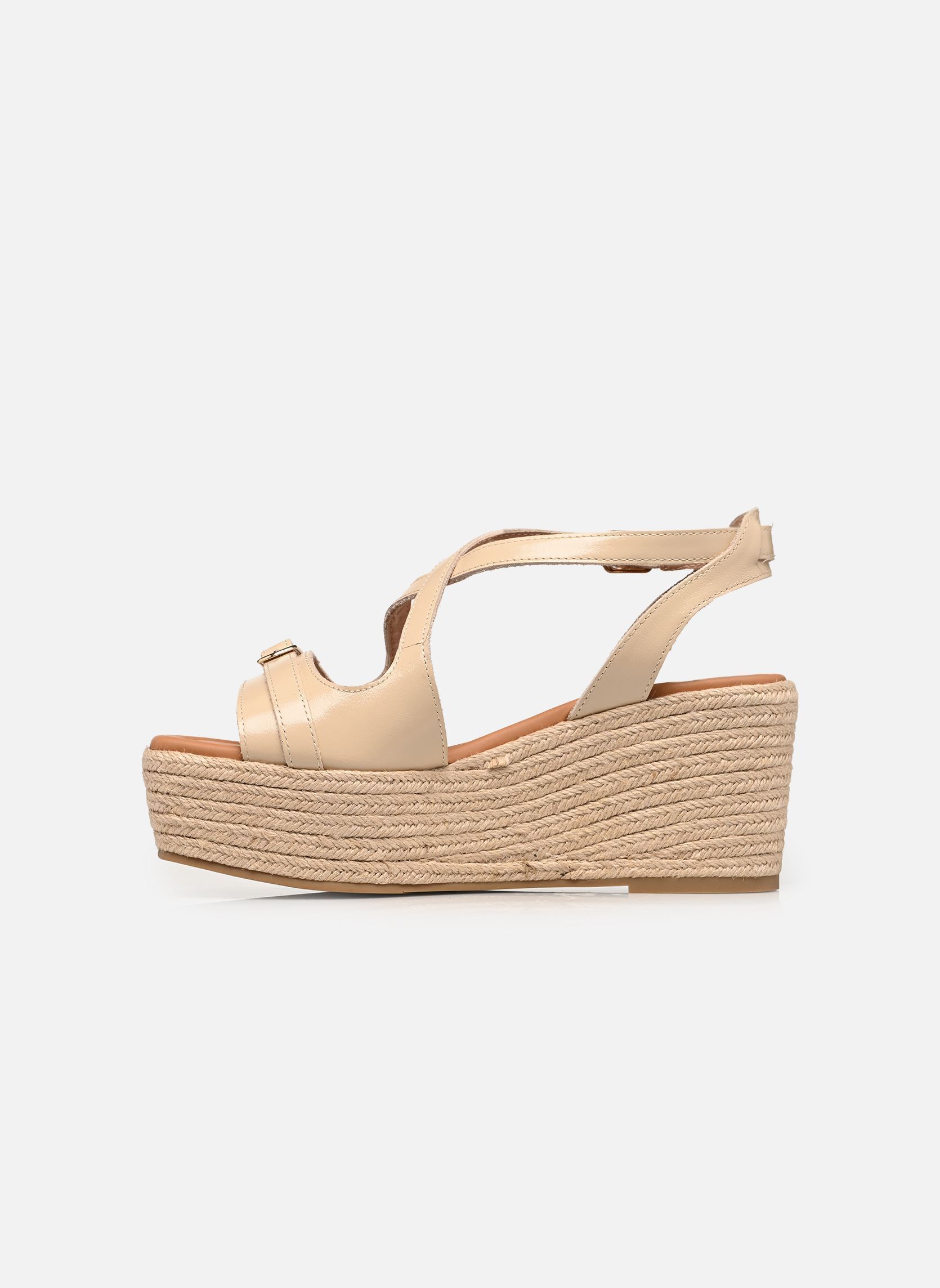 Sandalen met sleehak en plateau NAPOLIE dames wit Karston Sandalen met sleehak en plateau NAPOLIE dames wit Creme