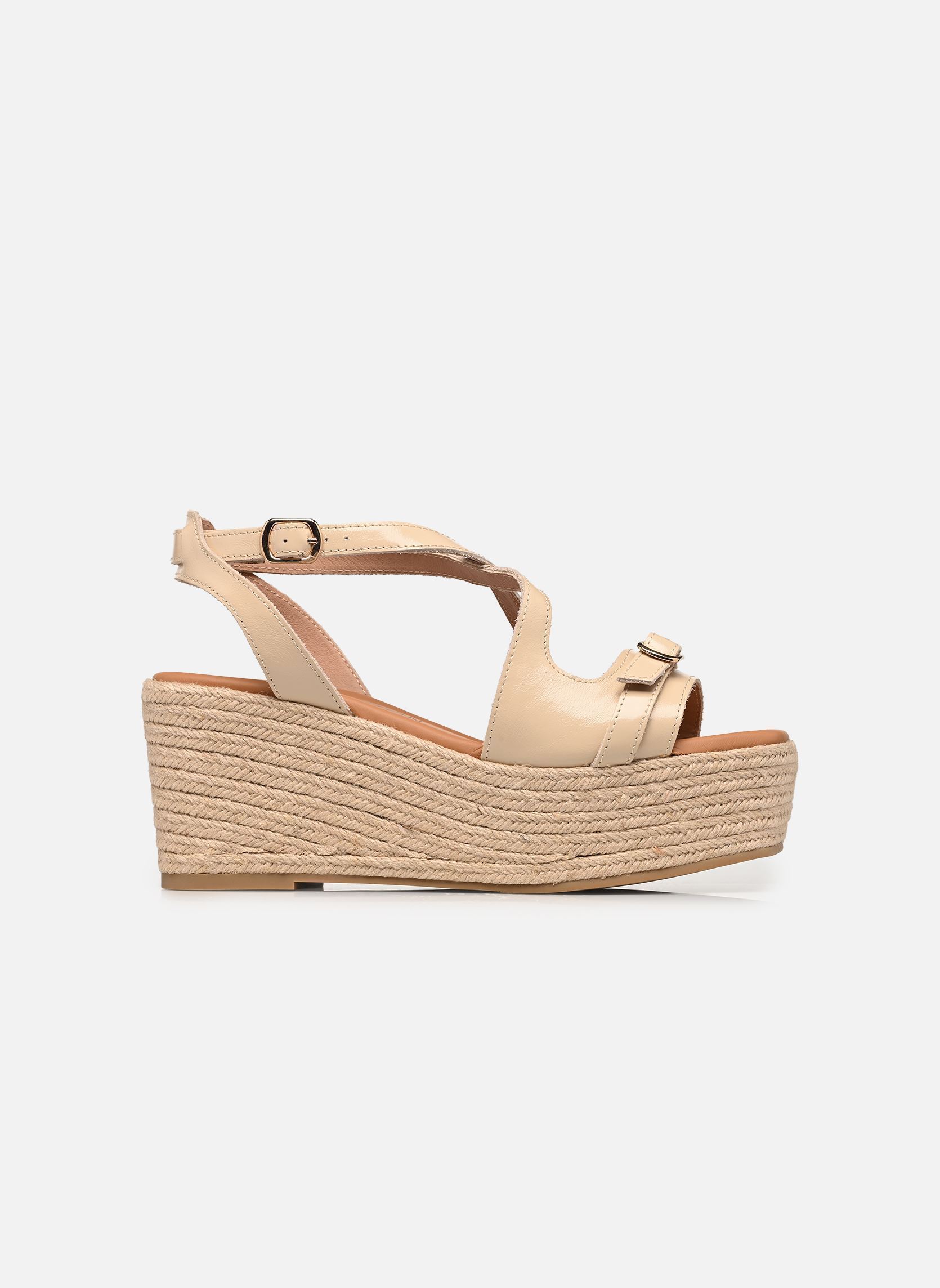 Sandalen met sleehak en plateau NAPOLIE dames wit Karston Sandalen met sleehak en plateau NAPOLIE dames wit Creme