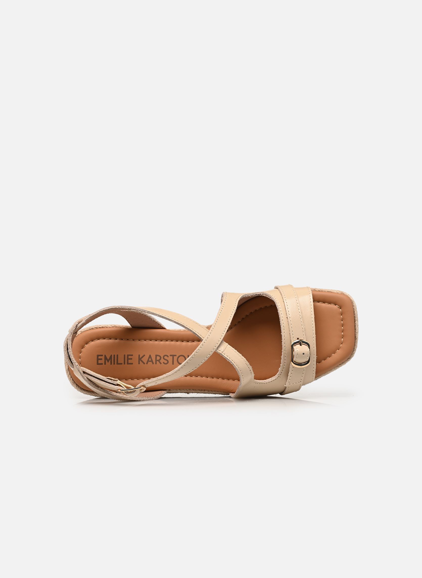 Sandalen met sleehak en plateau NAPOLIE dames wit Karston Sandalen met sleehak en plateau NAPOLIE dames wit Creme