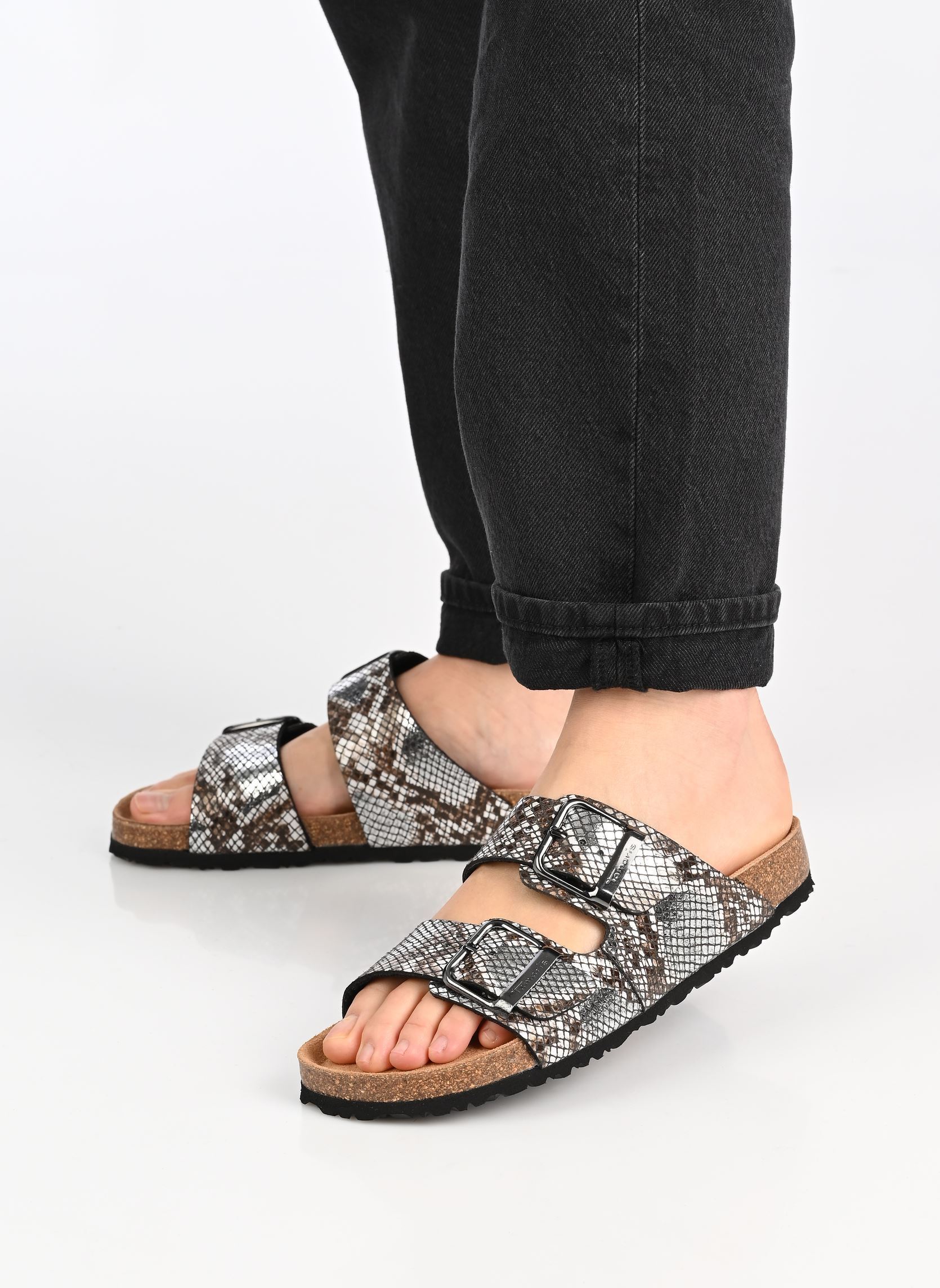 Pantoletten und Clogs 27523-46 damen mehrfarbig Tamaris Pantoletten und Clogs 27523-46 damen mehrfarbig BLACK/SNAKE