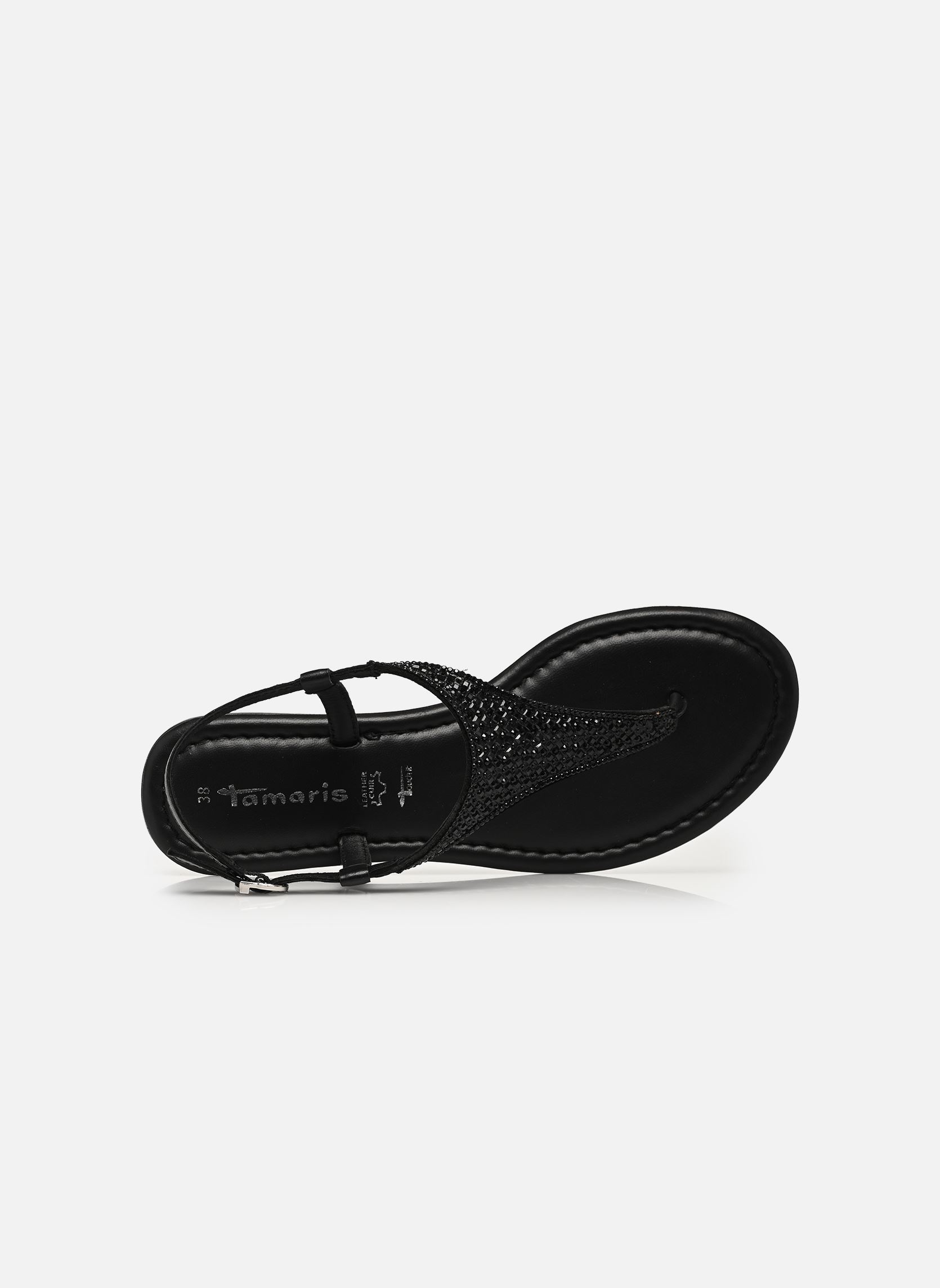 Sandales plates 28132-44 femme noir Tamaris Sandales plates 28132-44 femme noir BLACK GLAM