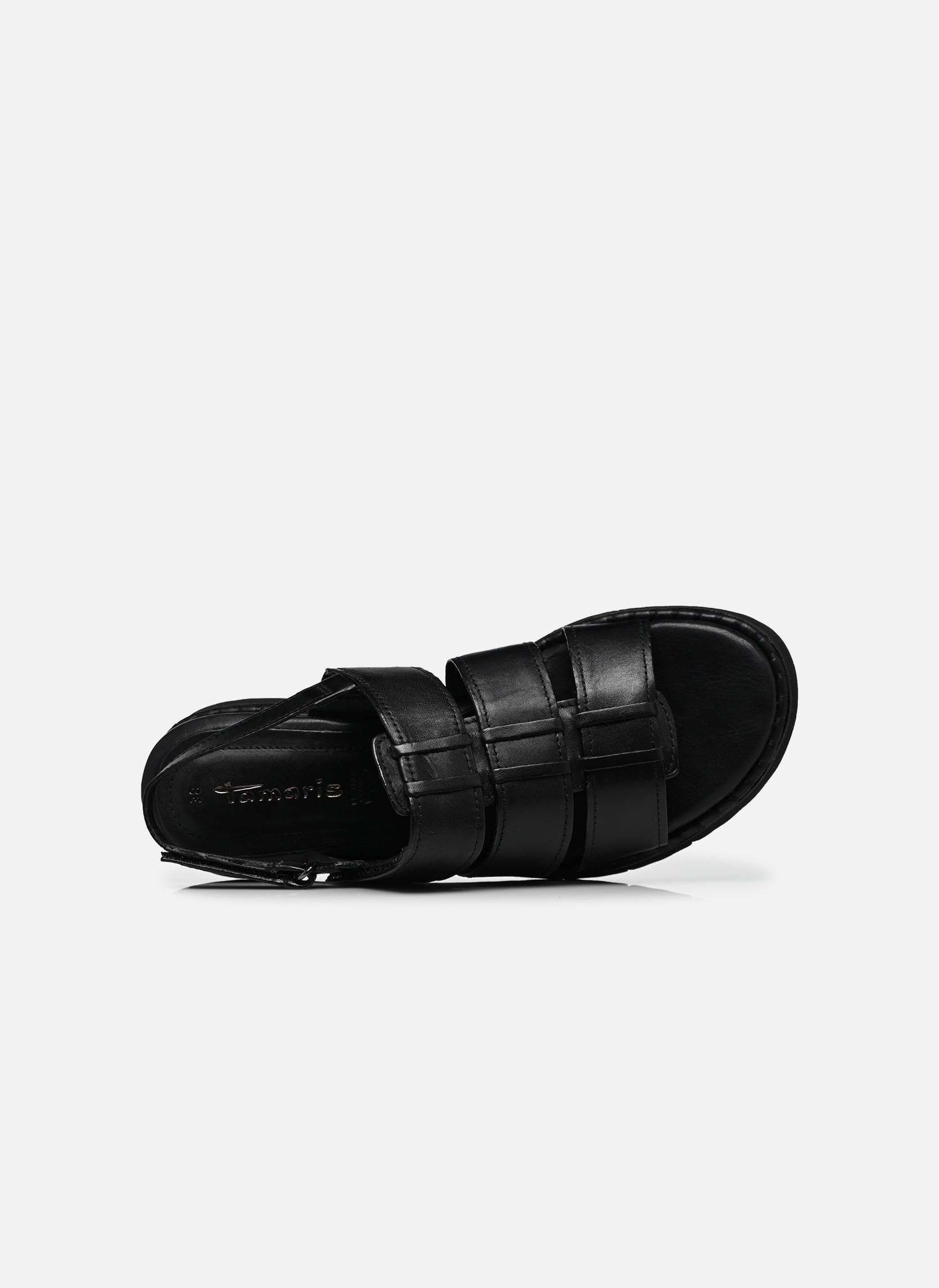 Sandalen met sleehak en plateau 28243-46 dames zwart Tamaris Sandalen met sleehak en plateau 28243-46 dames zwart BLACK LEATHER