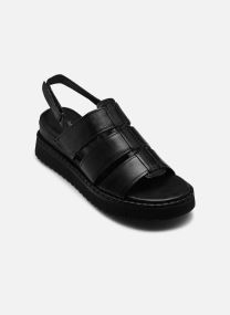 Sandalen met sleehak en plateau 28243-46 dames zwart