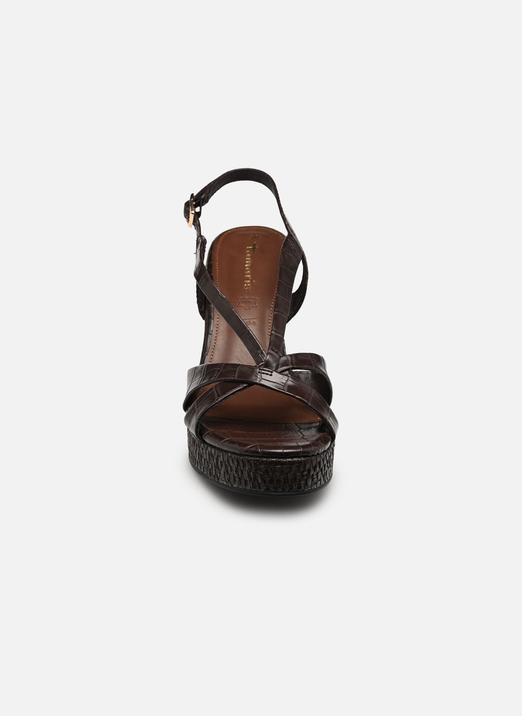 Sandali con zeppa e plateau 28381-46 donna marrone Tamaris Sandali con zeppa e plateau 28381-46 donna marrone MOCCA CROCO