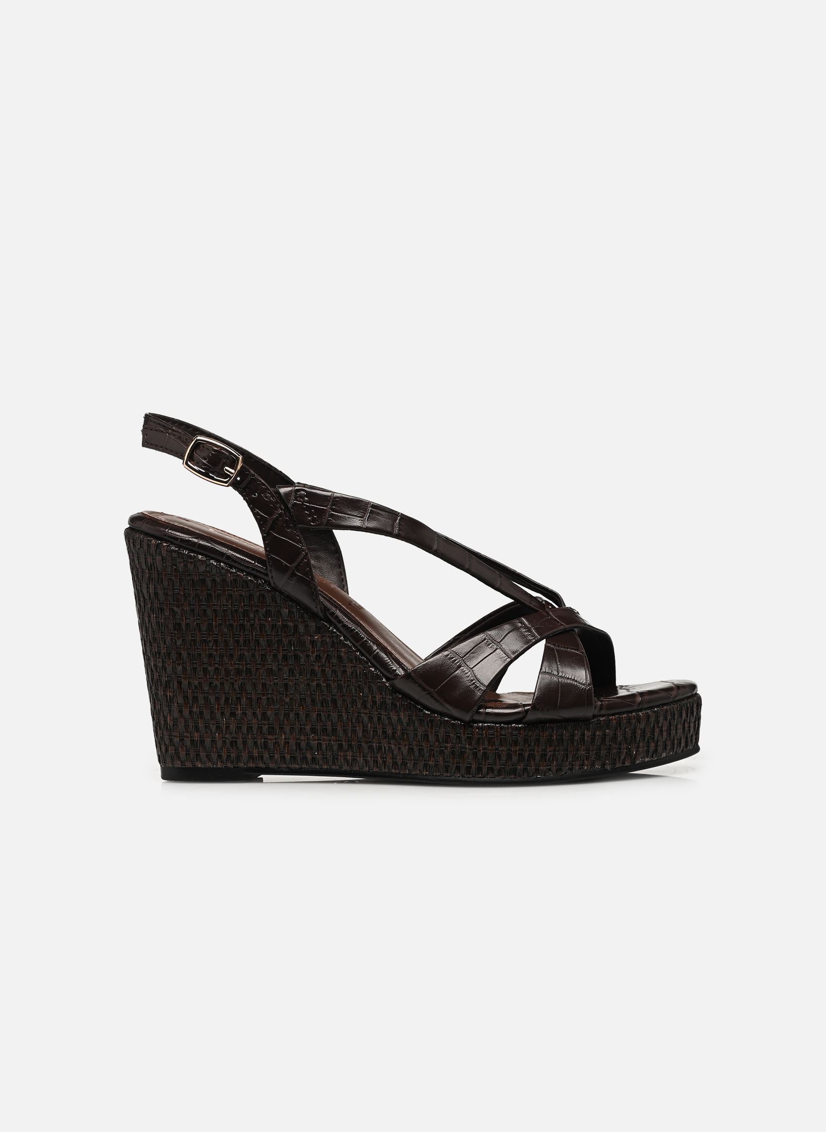 Sandali con zeppa e plateau 28381-46 donna marrone Tamaris Sandali con zeppa e plateau 28381-46 donna marrone MOCCA CROCO
