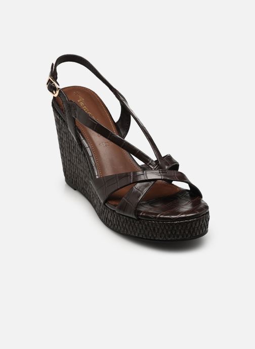 Tamaris Sandalen met sleehak en plateau 28381-46 dames bruin
