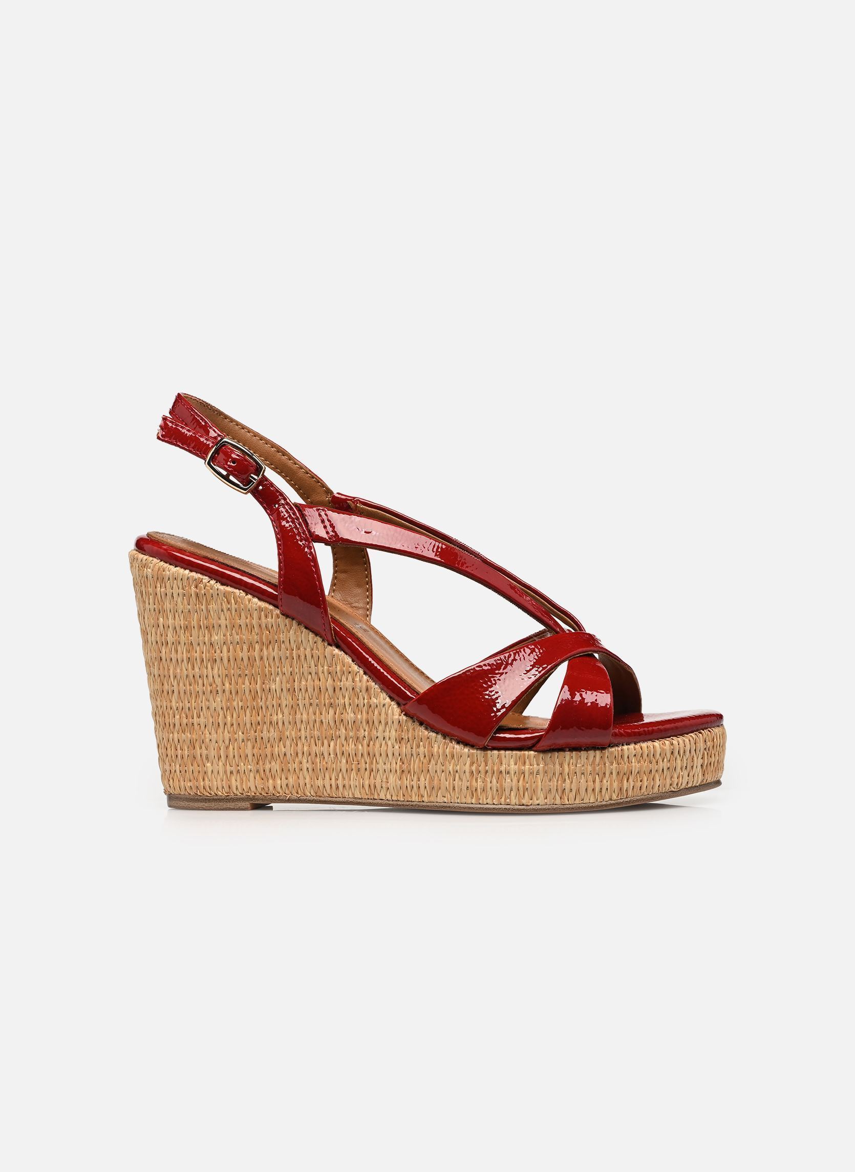 Sandalen met sleehak en plateau 28381-46 dames rood Tamaris Sandalen met sleehak en plateau 28381-46 dames rood CHERRY PATENT