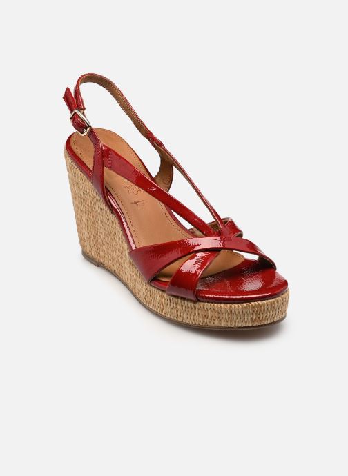 Tamaris Sandalen met sleehak en plateau 28381-46 dames rood