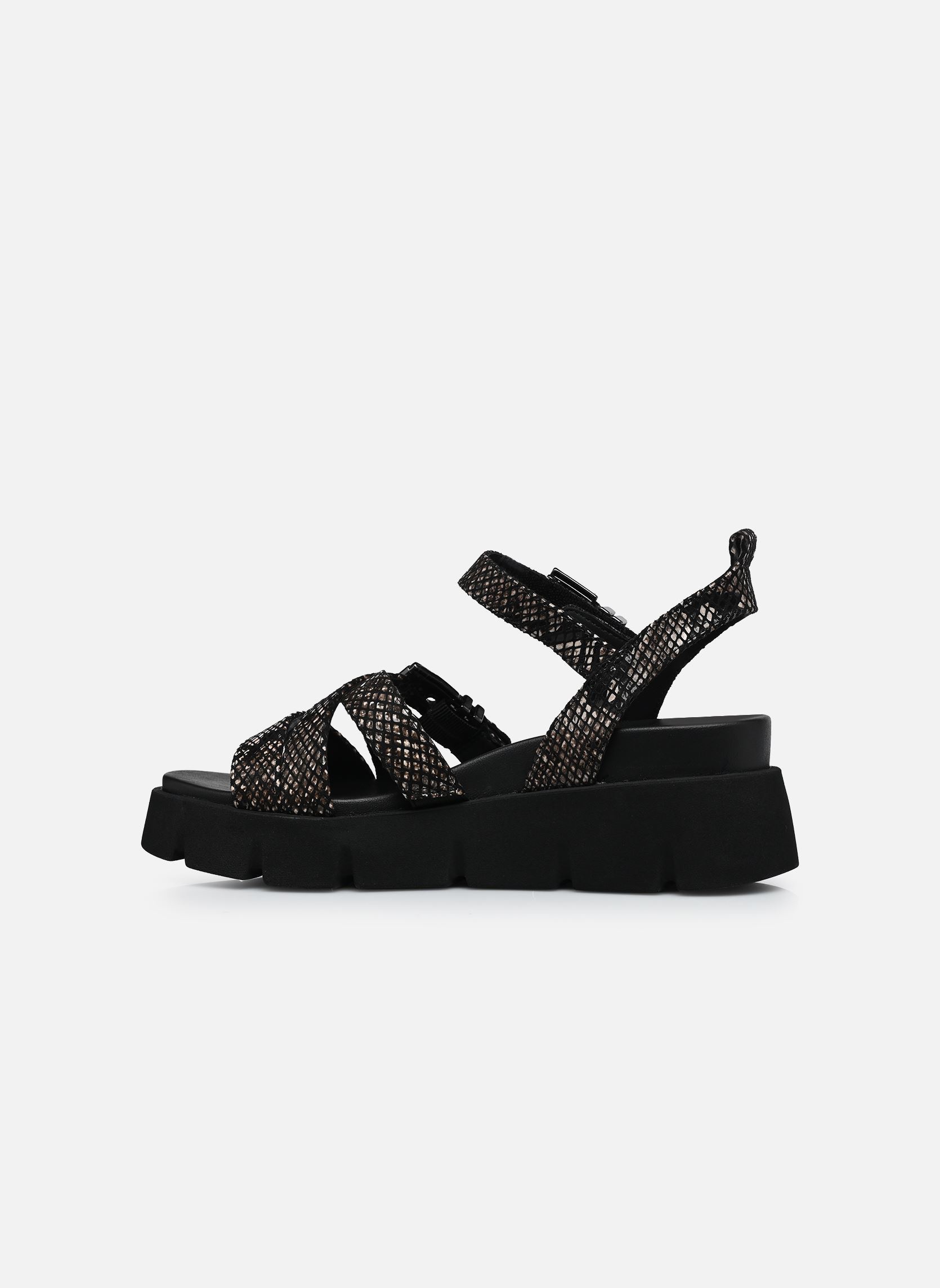 Sandales compensées et plateformes 28511-46 femme noir Tamaris Sandales compensées et plateformes 28511-46 femme noir BLACK SNAKE