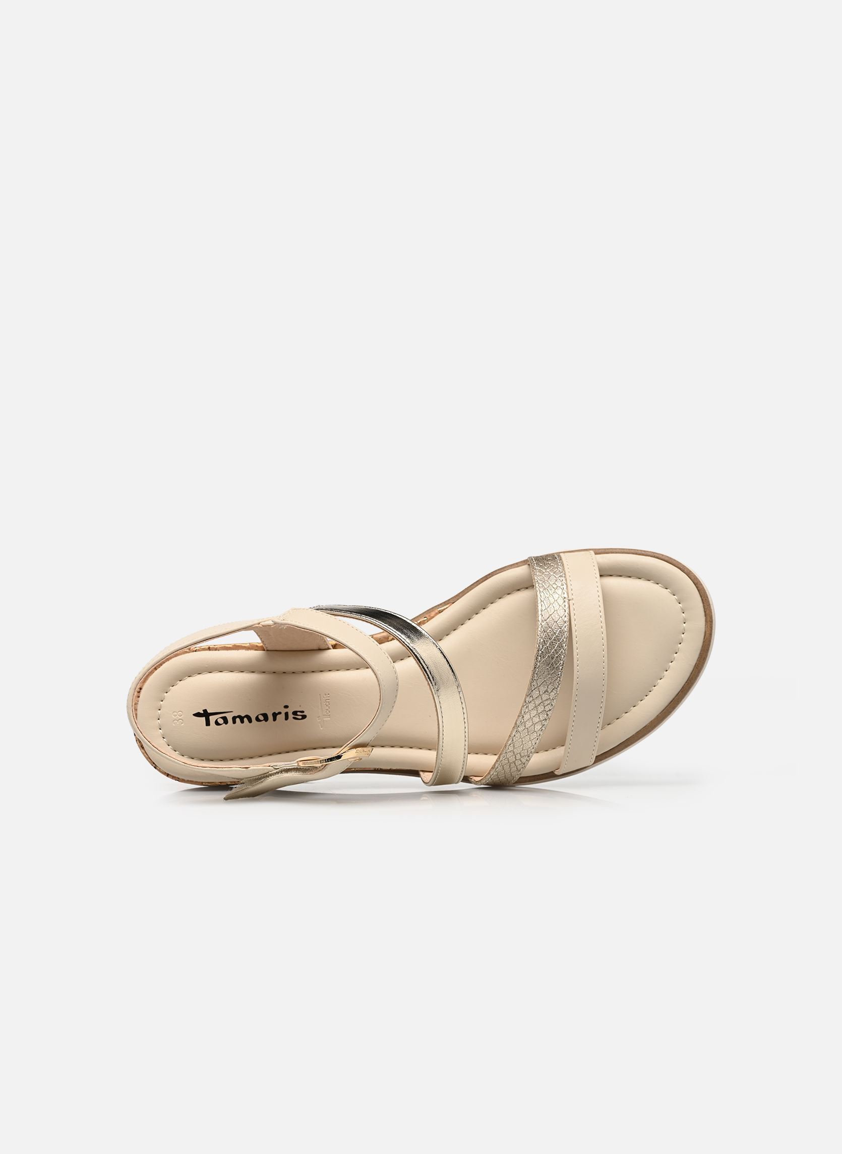 Sandales compensées et plateformes 28713-46 femme blanc Tamaris Sandales compensées et plateformes 28713-46 femme blanc IVORY