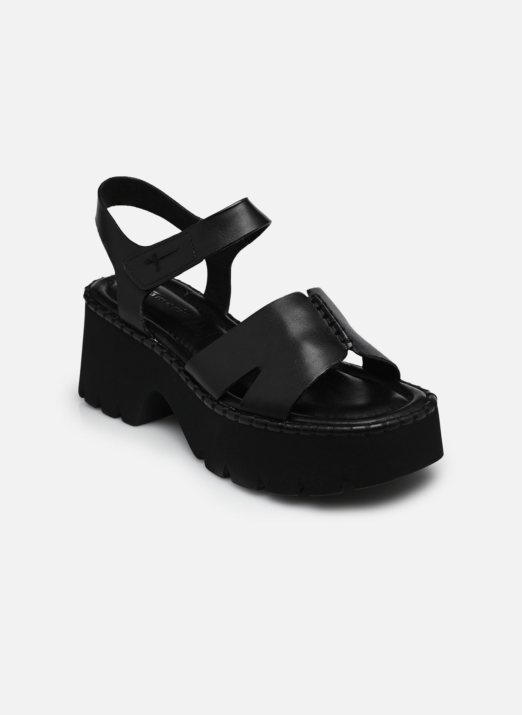 Sandales compensées et plateformes 28377-46 femme noir Tamaris Sandales compensées et plateformes 28377-46 femme noir BLACK LEATHER