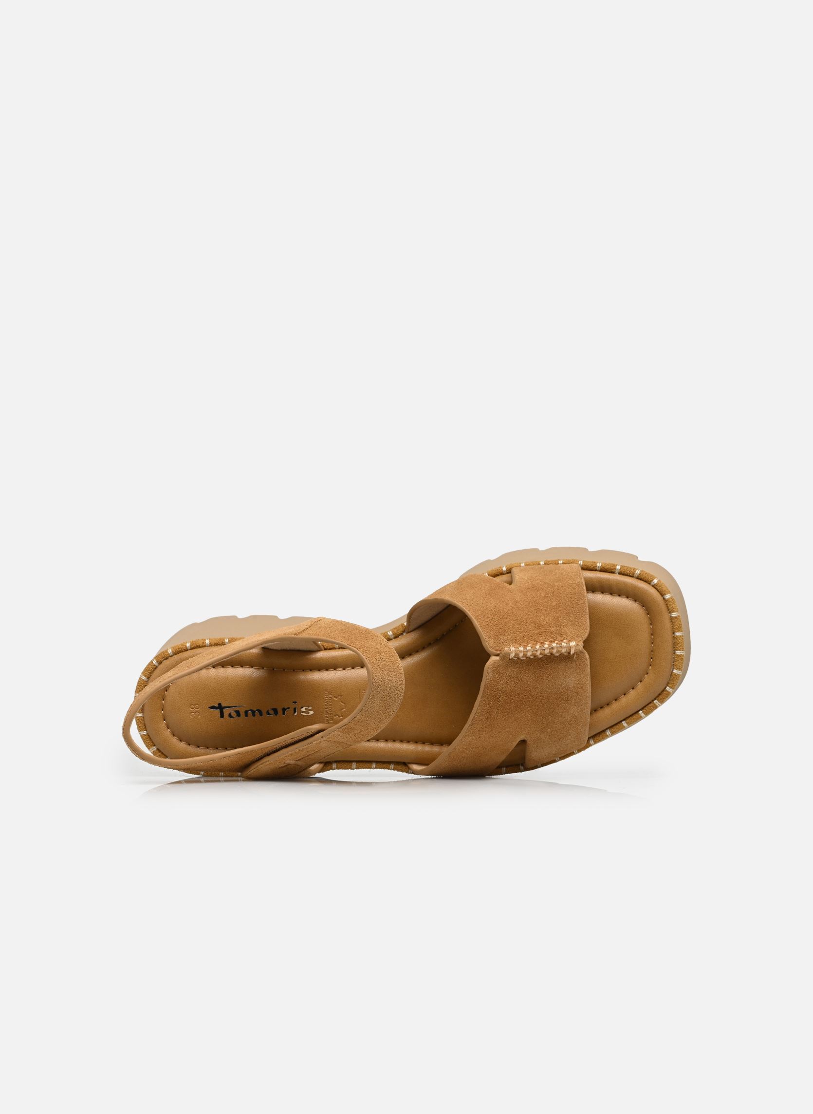 Sandales compensées et plateformes 28377-46 femme marron Tamaris Sandales compensées et plateformes 28377-46 femme marron CAMEL
