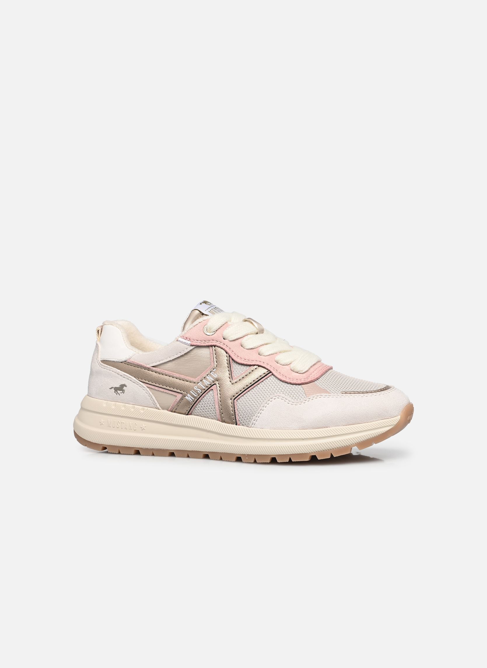 Sneakers 26M0702002 dames meerkleurig Mustang shoes Sneakers 26M0702002 dames meerkleurig Cream-Gold
