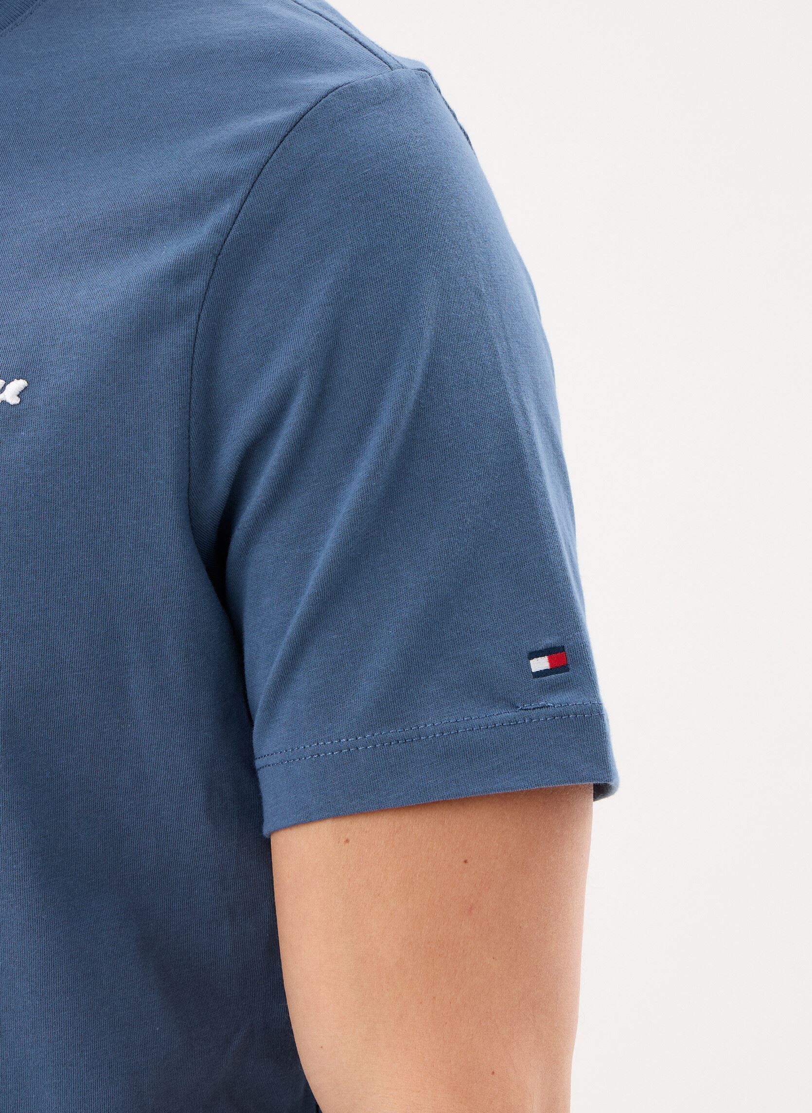 T-shirts met korte mouwen Script Logo Tee heren blauw Tommy Hilfiger T-shirts met korte mouwen Script Logo Tee heren blauw AEGEAN SEA
