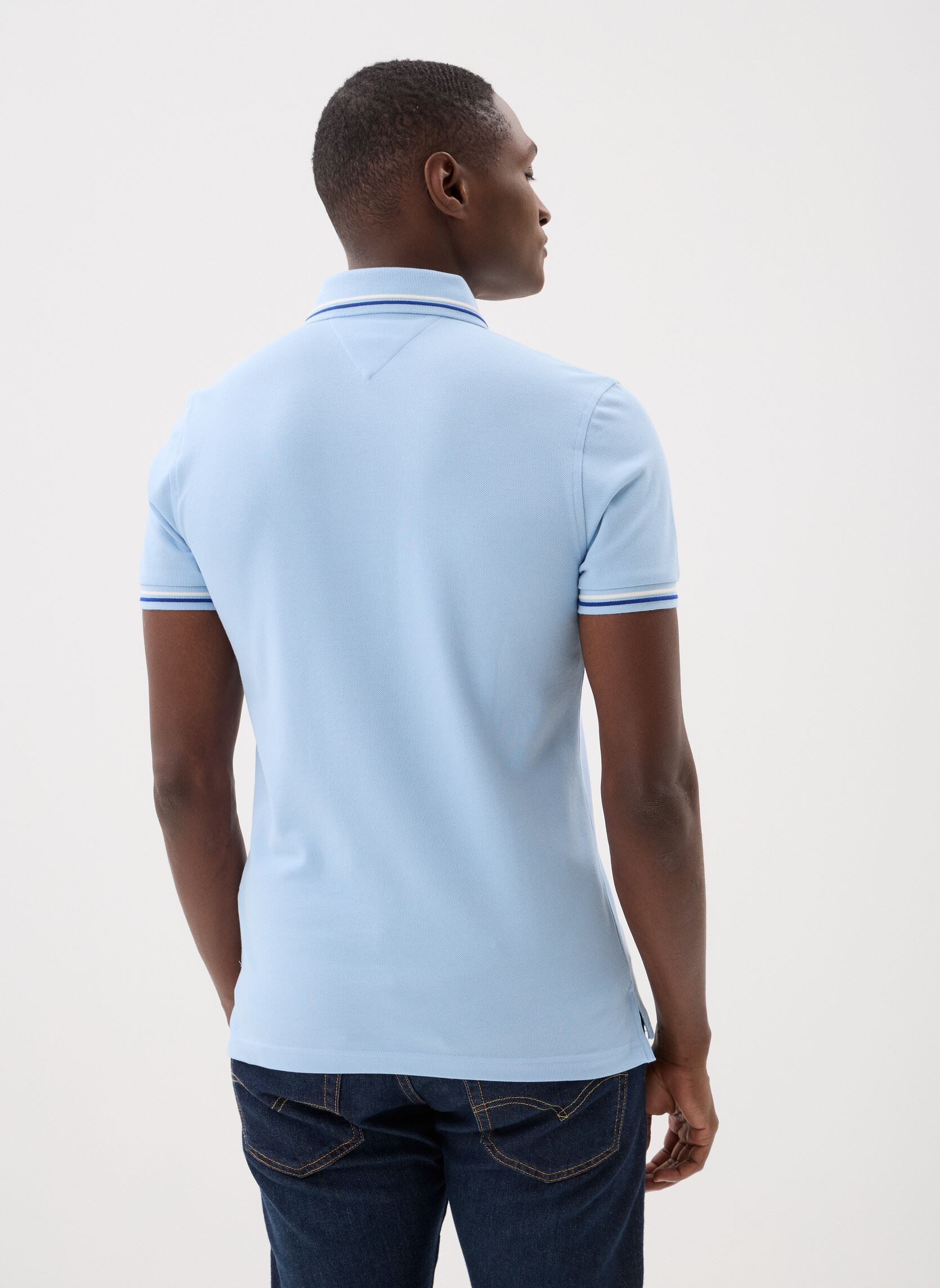Polos manches courtes Tipped Slim Fit Seas homme bleu Tommy Hilfiger Polos manches courtes Tipped Slim Fit Seas homme bleu WELL WATER
