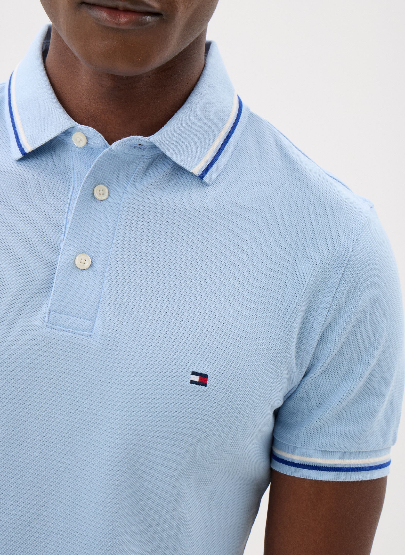 Polos manches courtes Tipped Slim Fit Seas homme bleu Tommy Hilfiger Polos manches courtes Tipped Slim Fit Seas homme bleu WELL WATER