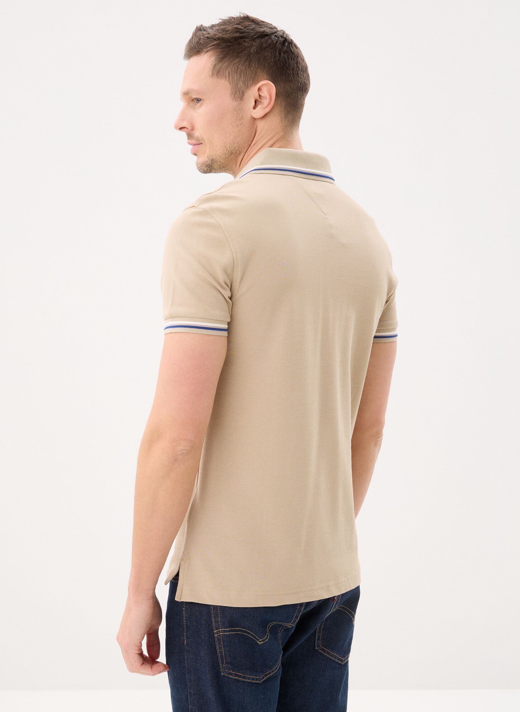 Polos manches courtes Tipped Slim Fit Seas homme beige Tommy Hilfiger Polos manches courtes Tipped Slim Fit Seas homme beige SANDALWOOD