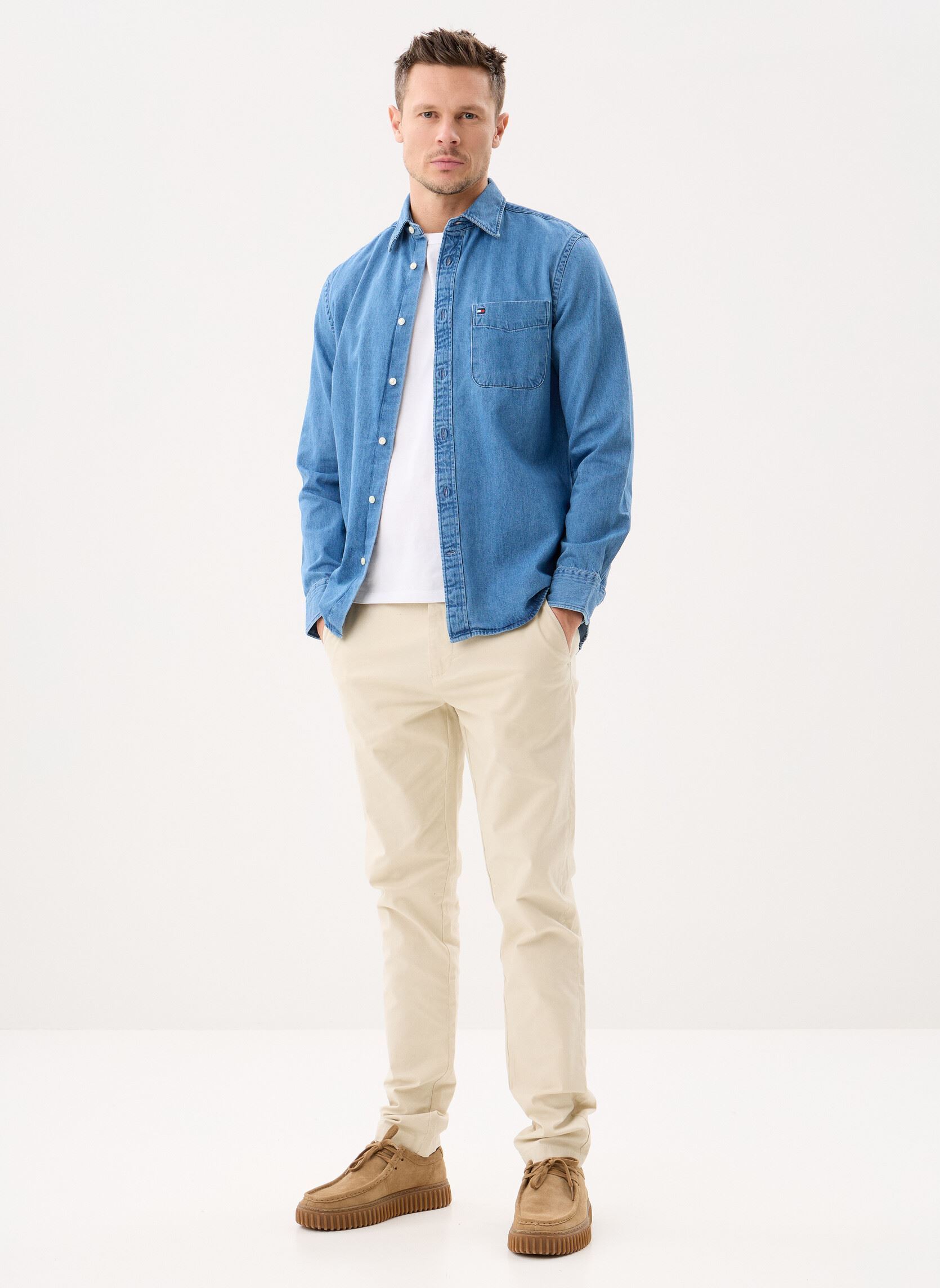 Hemden Denim Rf Shirt heren blauw Tommy Hilfiger Hemden Denim Rf Shirt heren blauw MID BLUE DENIM