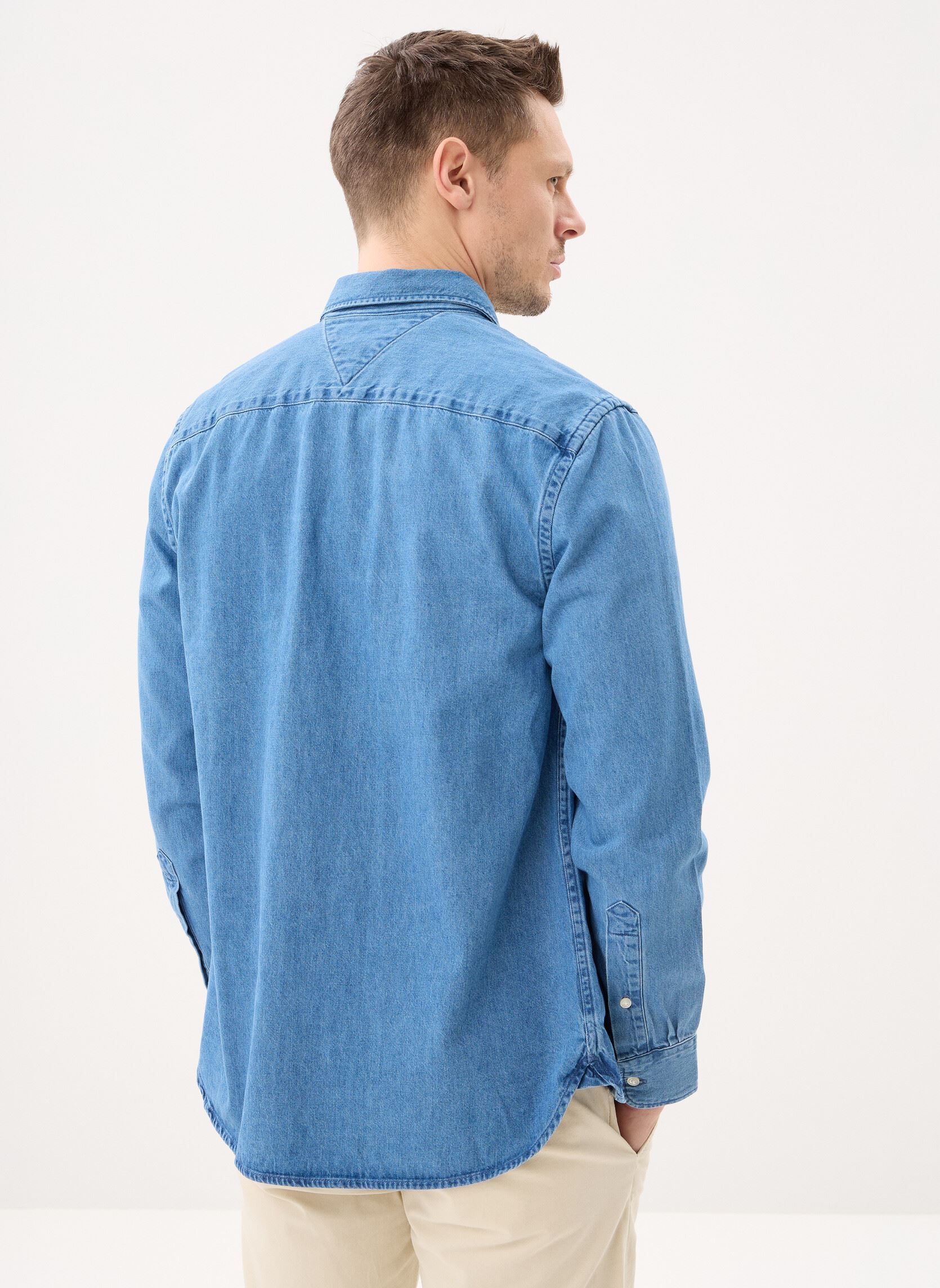 Hemden Denim Rf Shirt heren blauw Tommy Hilfiger Hemden Denim Rf Shirt heren blauw MID BLUE DENIM
