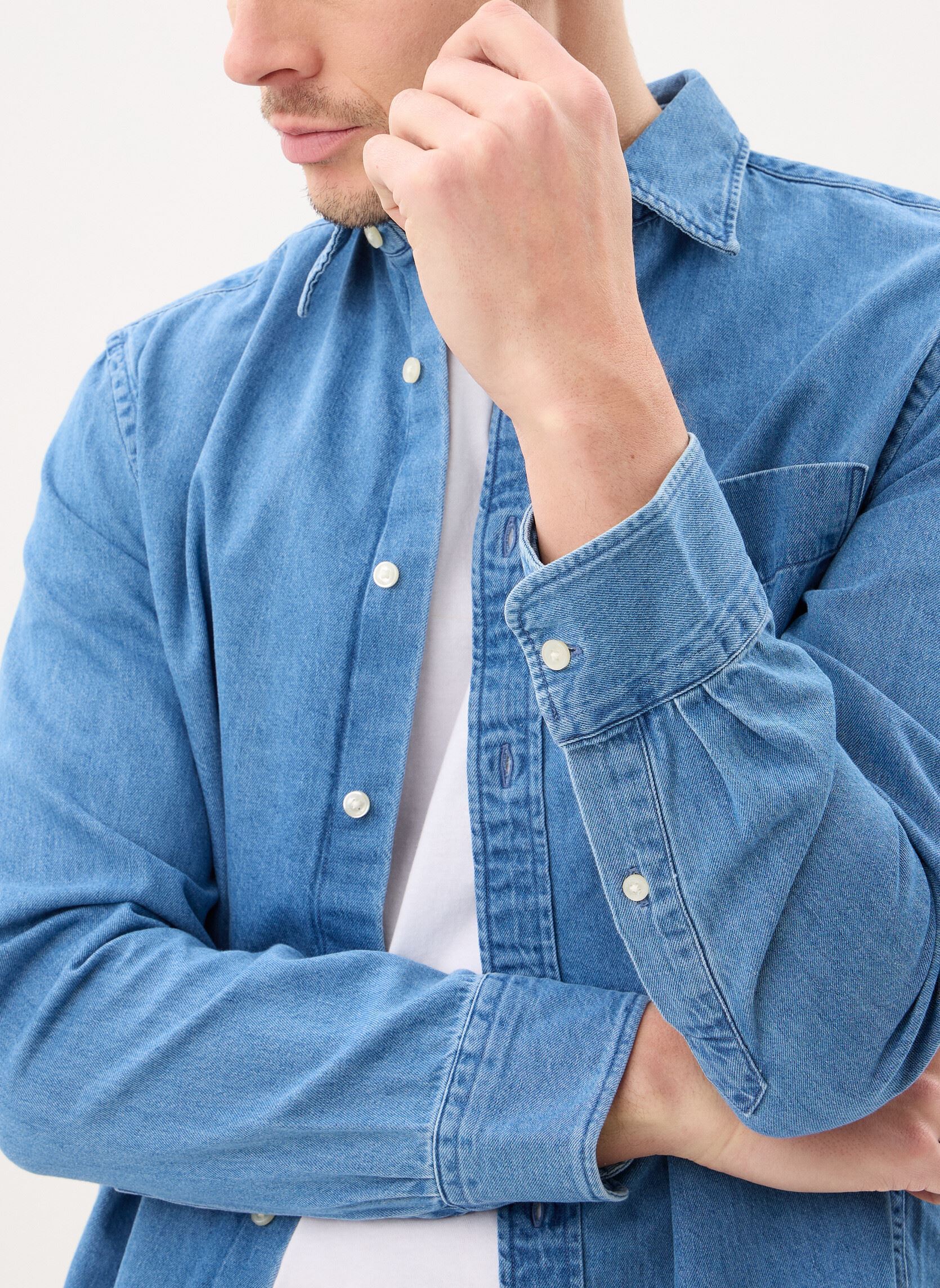 Hemden Denim Rf Shirt heren blauw Tommy Hilfiger Hemden Denim Rf Shirt heren blauw MID BLUE DENIM
