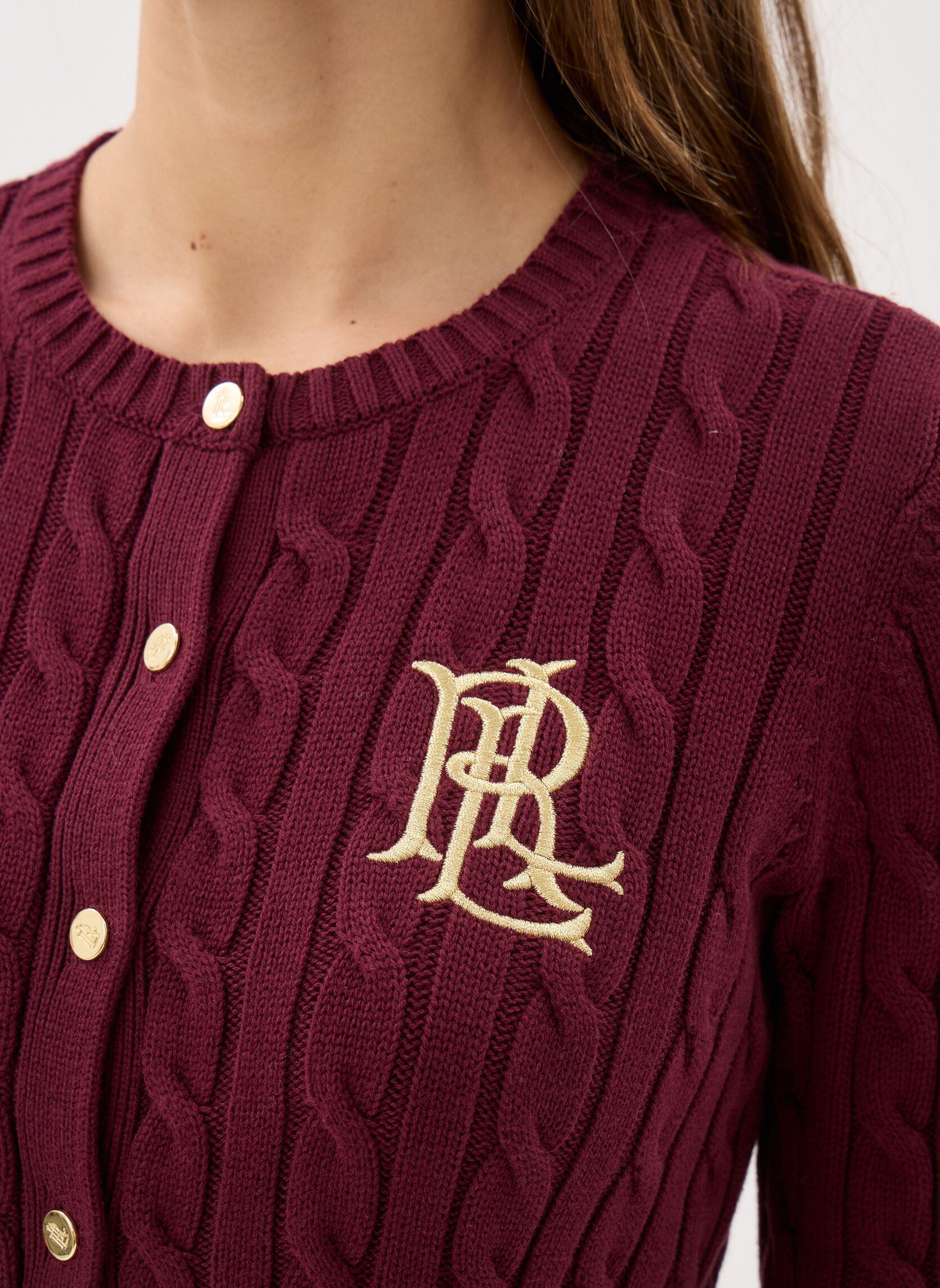 Vesten Ralhan-Long Sleeve-Cardigan dames bordeaux Lauren Ralph Lauren Vesten Ralhan-Long Sleeve-Cardigan dames bordeaux DARK GARNET