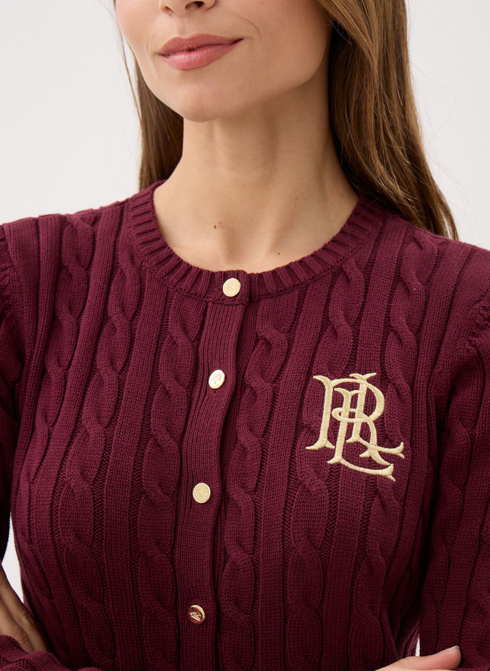 Vesten Ralhan-Long Sleeve-Cardigan dames bordeaux Lauren Ralph Lauren Vesten Ralhan-Long Sleeve-Cardigan dames bordeaux DARK GARNET