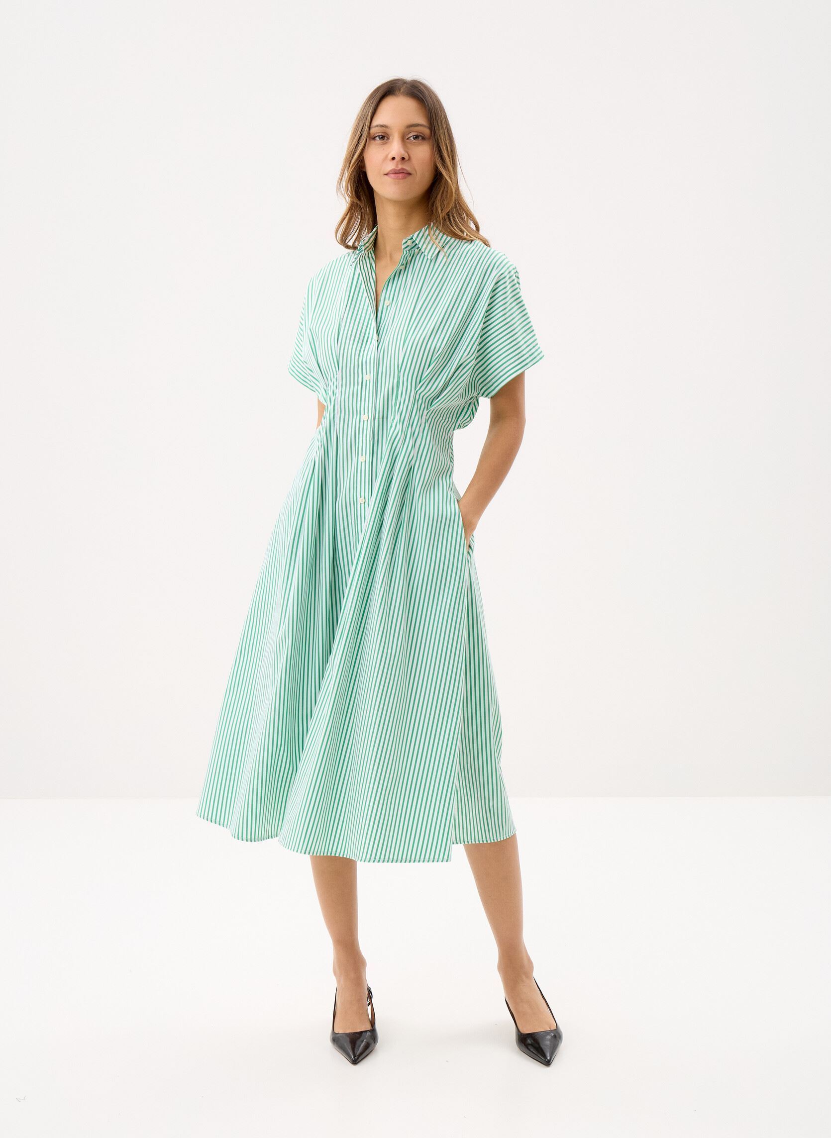 Lange jurken Rushanie-Short Sleeve-Day Dress dames groen Lauren Ralph Lauren Lange jurken Rushanie-Short Sleeve-Day Dress dames groen GREEN/WHITE MULTI