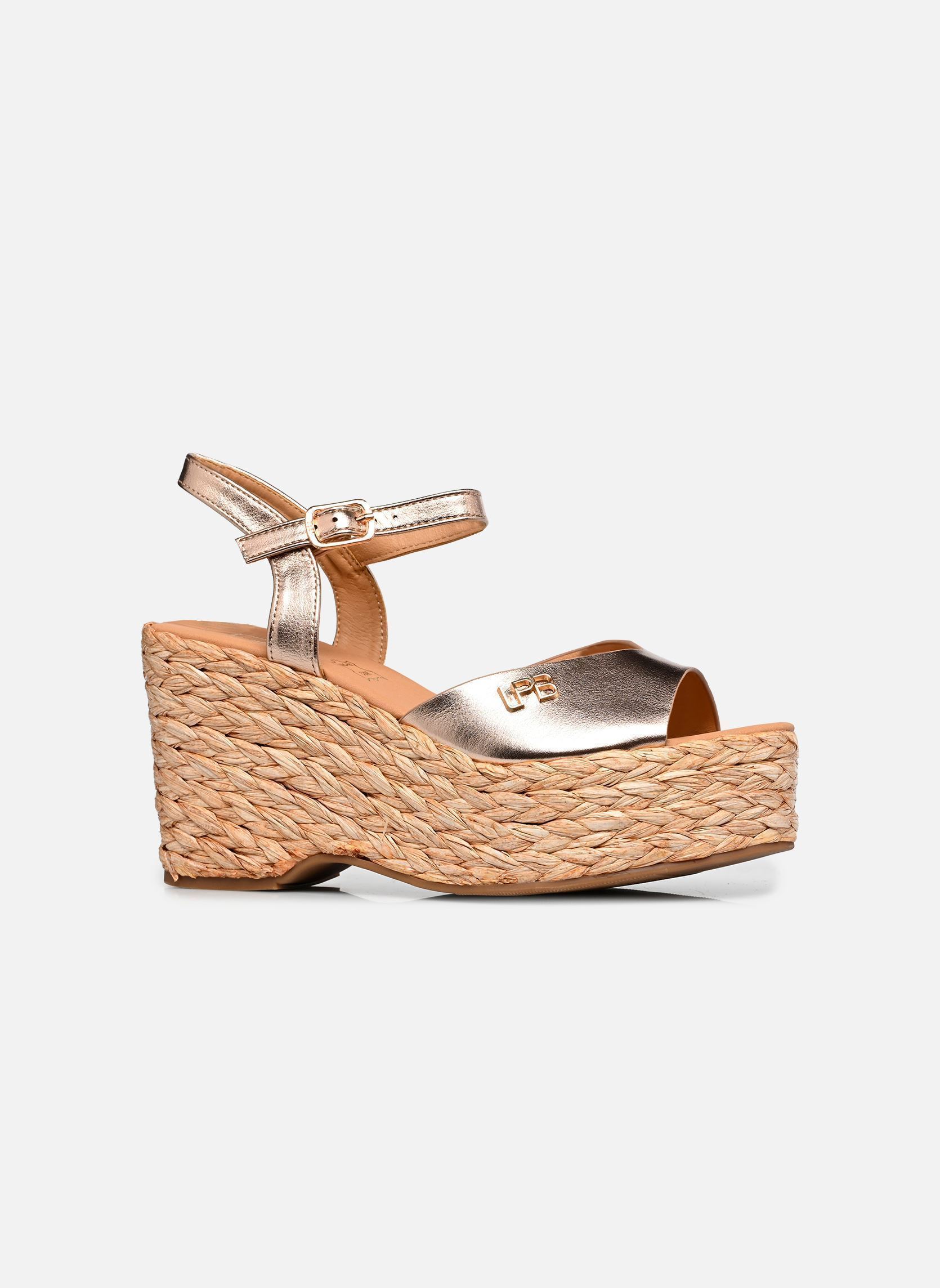 Keil- und Plateausandalen C02N088 damen silber LPB -LES PETITES BOMBES Keil- und Plateausandalen C02N088 damen silber Or Rose Metal