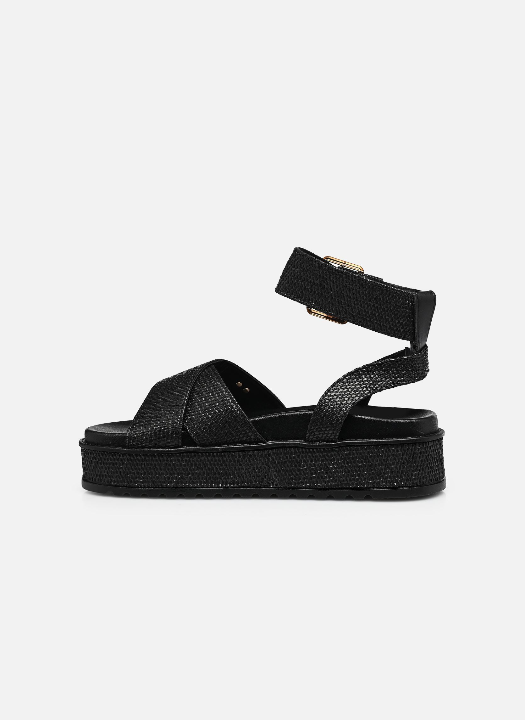 Sandales compensées et plateformes C20N078 femme noir LPB -LES PETITES BOMBES Sandales compensées et plateformes C20N078 femme noir NOIR RAPHIA