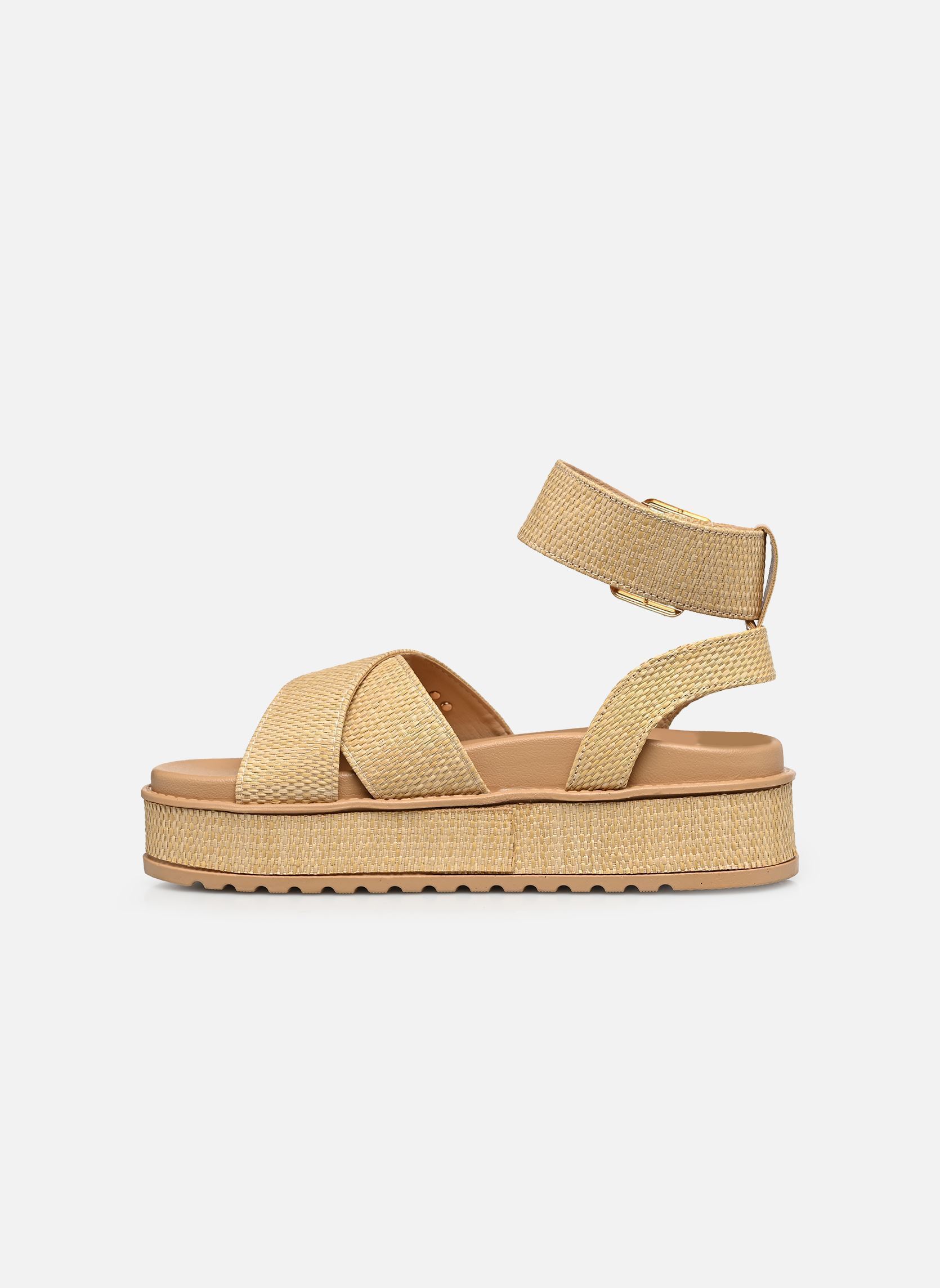 Keil- und Plateausandalen C20N078 damen beige LPB -LES PETITES BOMBES Keil- und Plateausandalen C20N078 damen beige CAPPUCCINO RAPHIA