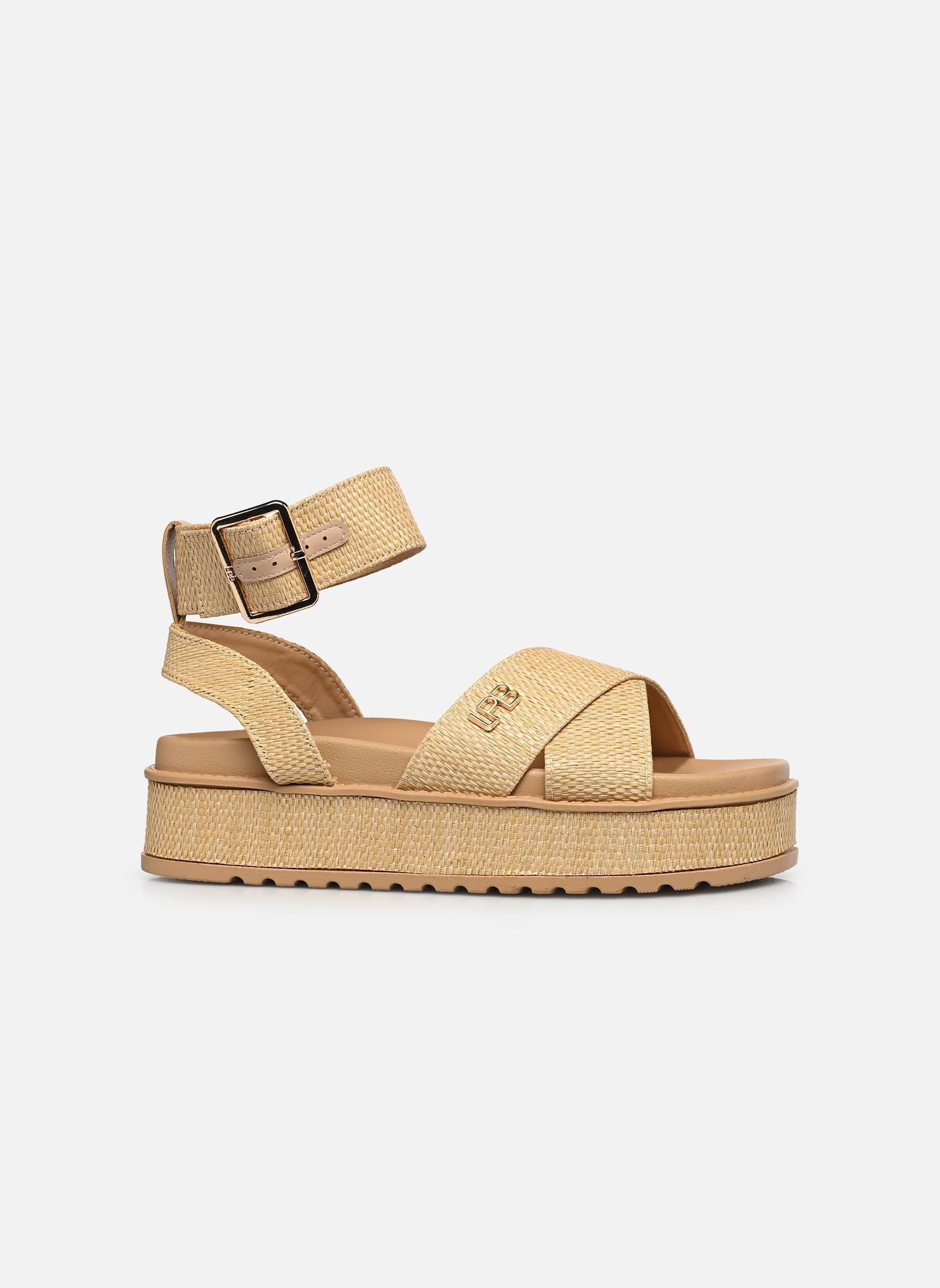 Keil- und Plateausandalen C20N078 damen beige LPB -LES PETITES BOMBES Keil- und Plateausandalen C20N078 damen beige CAPPUCCINO RAPHIA