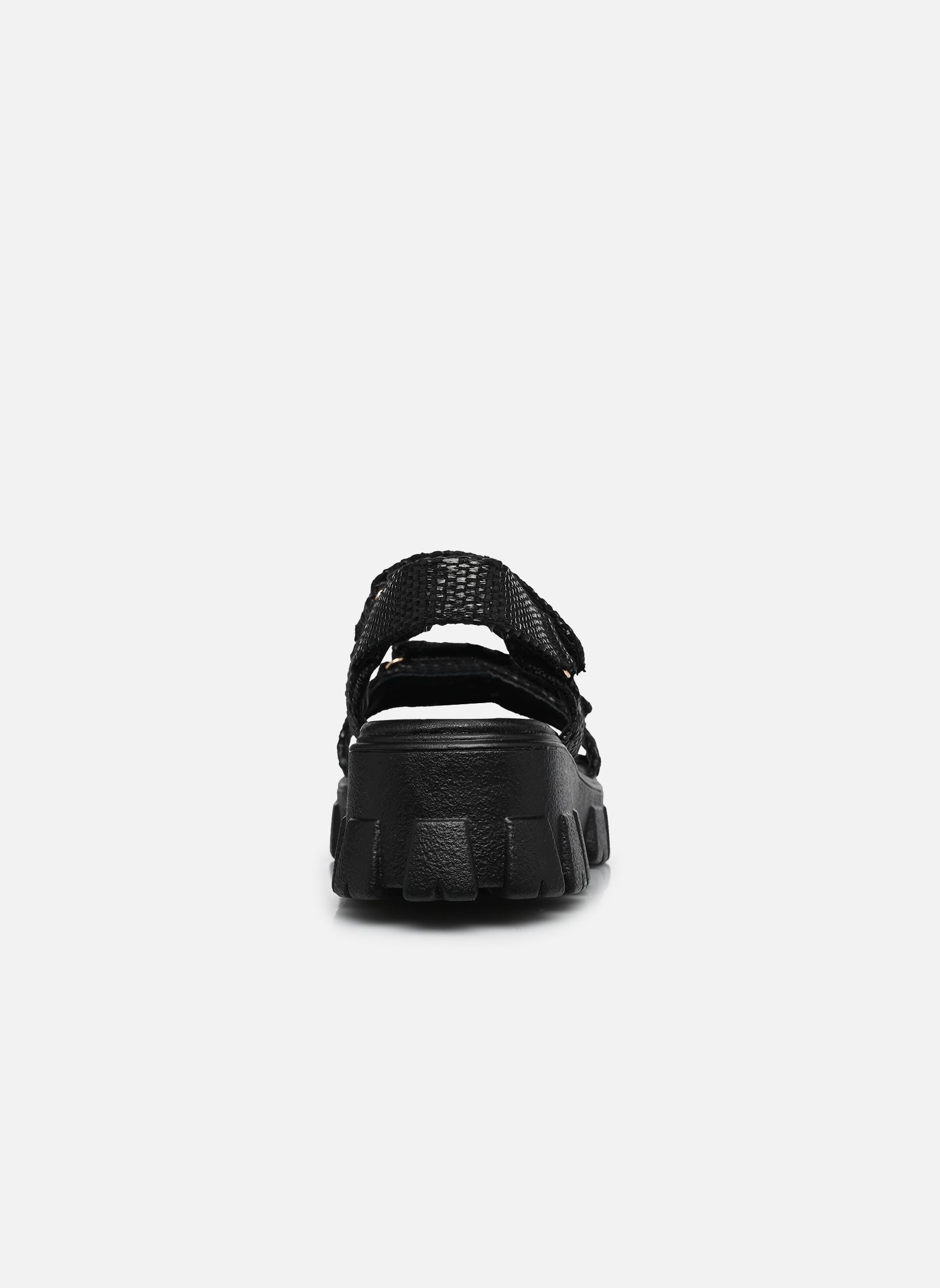 Sandalen met sleehak en plateau C20N097 dames zwart LPB -LES PETITES BOMBES Sandalen met sleehak en plateau C20N097 dames zwart NOIR RAPHIA