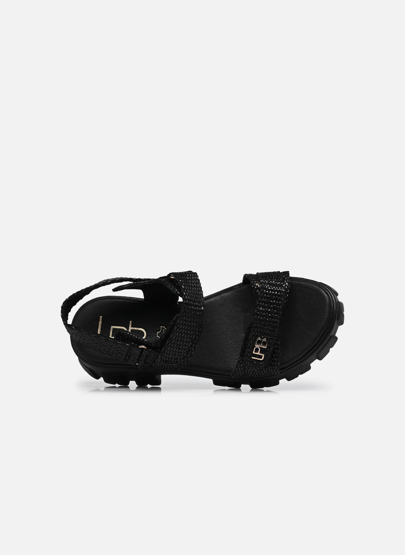Sandalen met sleehak en plateau C20N097 dames zwart LPB -LES PETITES BOMBES Sandalen met sleehak en plateau C20N097 dames zwart NOIR RAPHIA