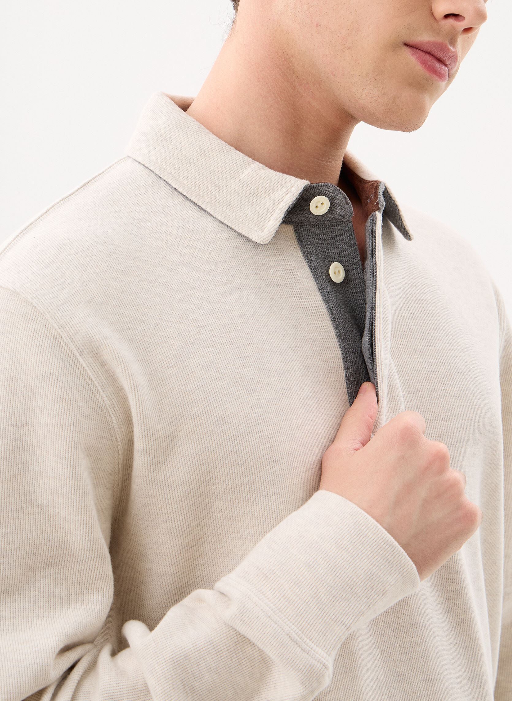 Polos manches courtes Light Sacker Rib Ls Polo homme beige GANT Polos manches courtes Light Sacker Rib Ls Polo homme beige SEED MELANGE